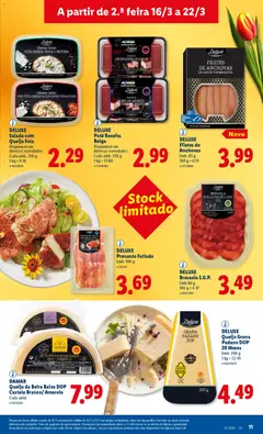 Pré-visualização DELUXE Presunto Fatiado, Emb. 100 g válido de 16.03.2026 | Página: 11 | Produtos: Presunto, Vinho, Queijo feta, Salada