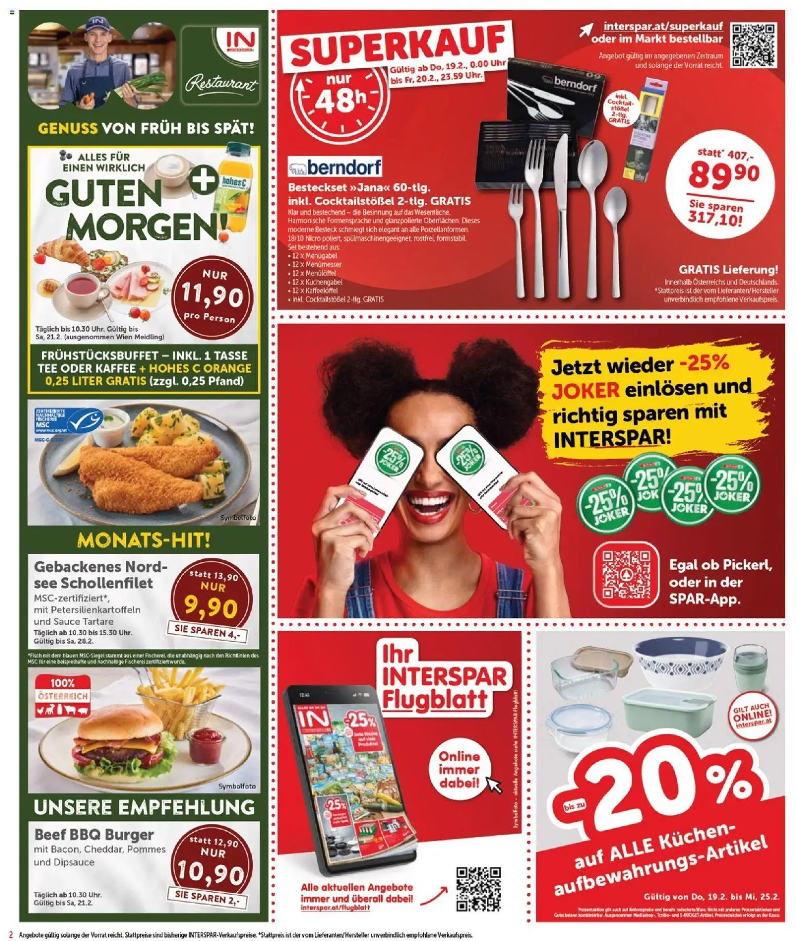 Interspar Flugblatt - Burgenland Sued gültig ab 19.02.2026 | Seite: 2 | Produkte: Uhr, Kaffee, Fisch, Tee