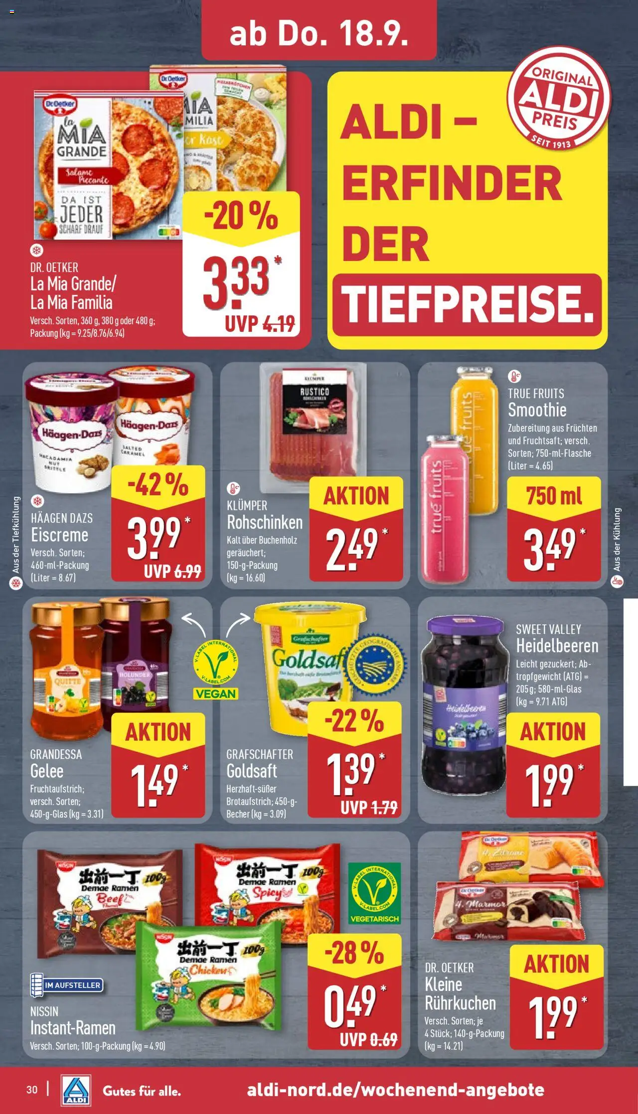 Aldi Prospekt 	 – gültig ab 15.09.2025 | Seite: 30 | Produkte: Haagen dazs, Eiscreme, Heidelbeeren