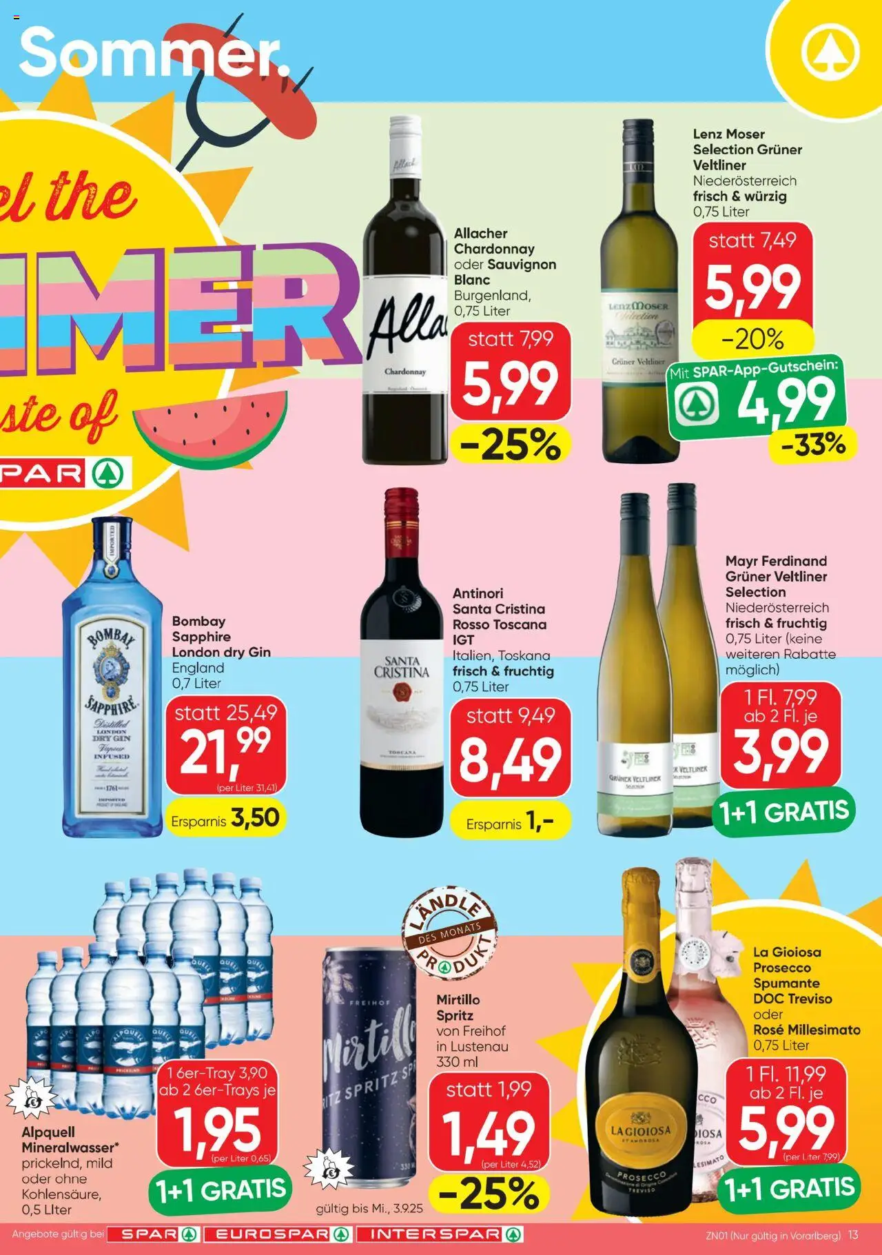Spar Flugblatt gültig ab 14.08.2025 | Seite: 13 | Produkte: Gin