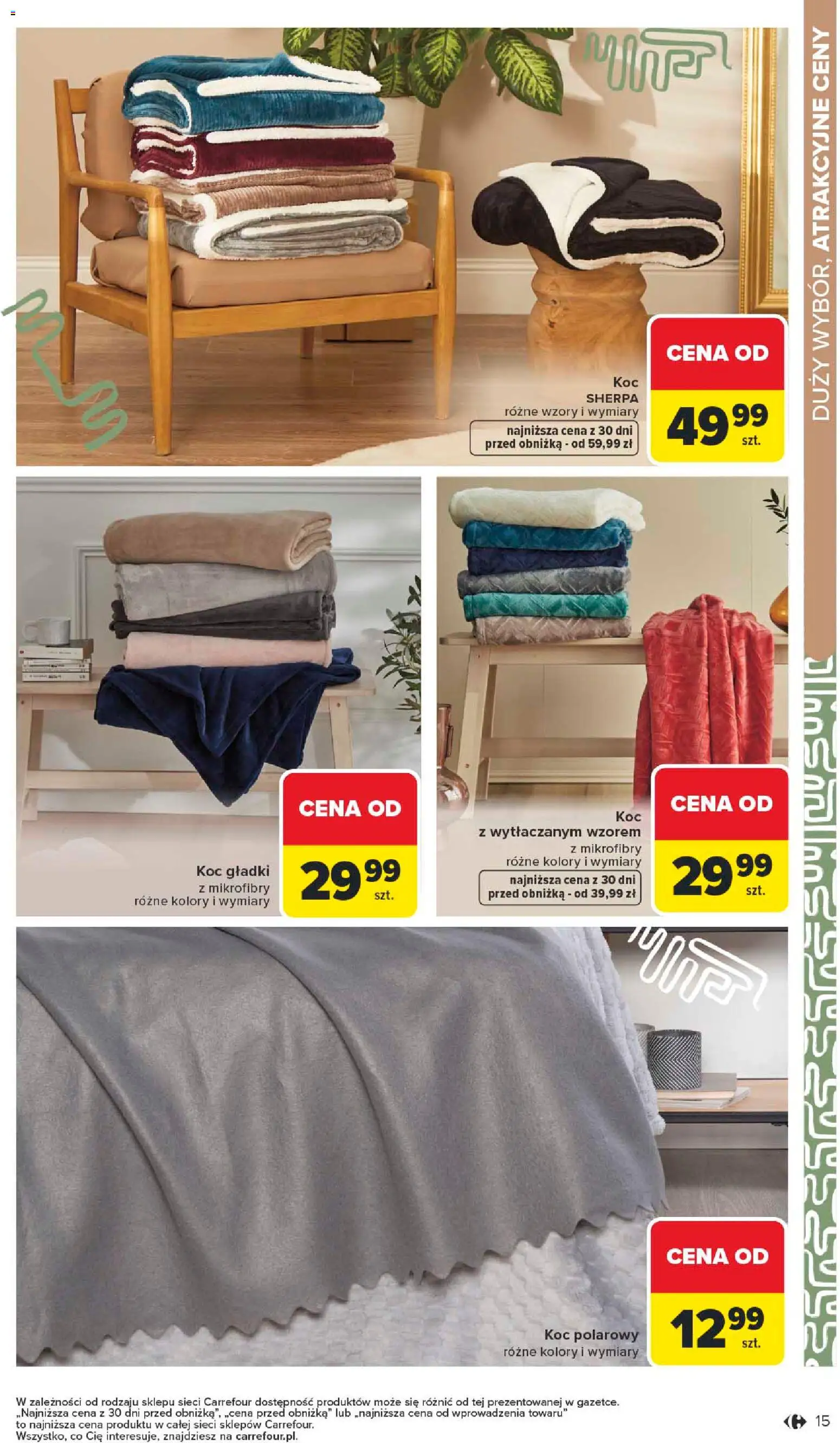Carrefour Gazetka - Dom: Wszystko Dla Twojej Wygody od 12.01.2026 | Strona: 15 | Produkty: Koc