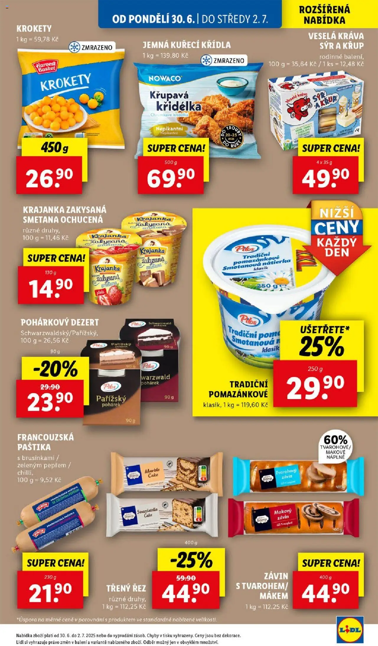 Lidl leták od 30.06.2025 | Strana: 29 | Produkty: Krokety, Kuřecí Křídla, Zakysaná smetana, Pikok