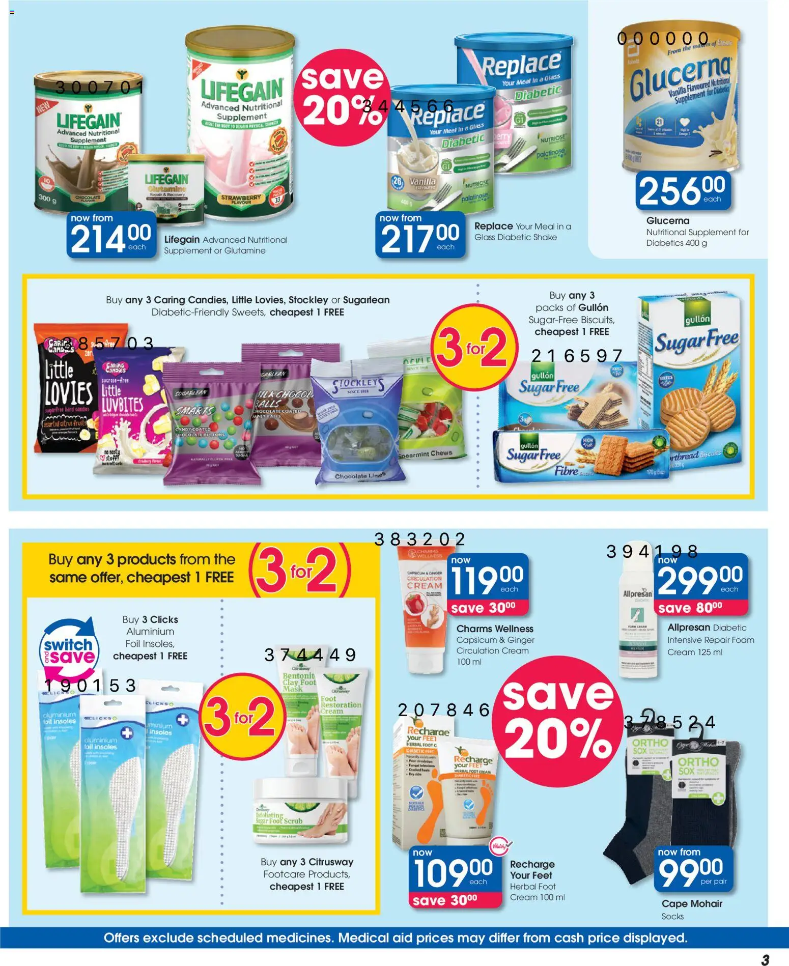 New Clicks catalogue – valid from 23.10.2025 | Page: 3 | Products: Socks, Biscuits, Switch, Foam