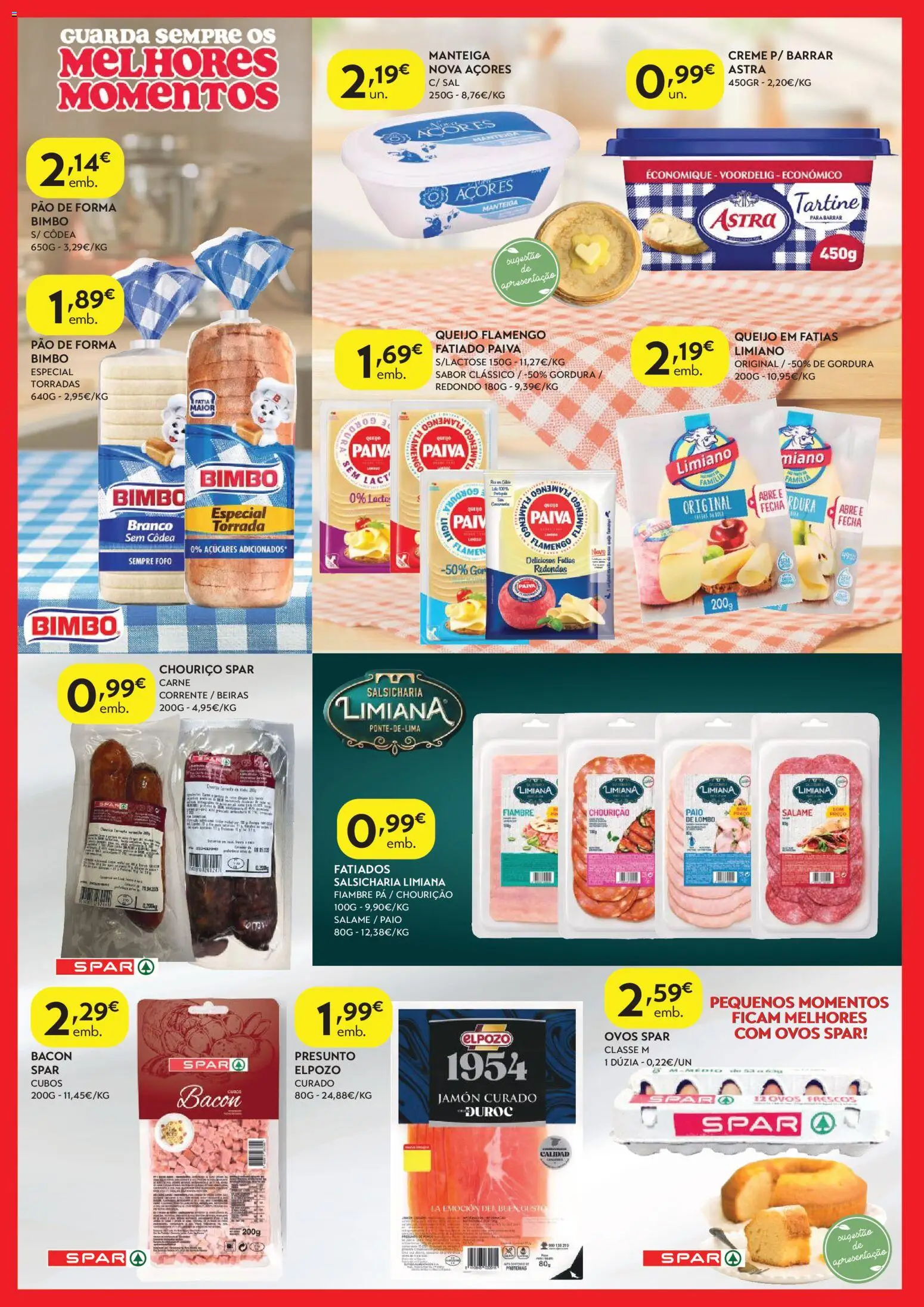 Spar - folheto │ válido de 17.03.2026 | Página: 2 | Produtos: Bacon, Sal, Lombo, Ovos