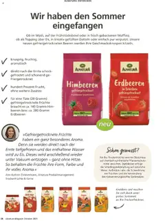 Alnatura Prospekt ab 01.10.2025 gültig | Seite: 28 | Produkte: Himbeeren, Äpfel, Erdbeeren, Chips