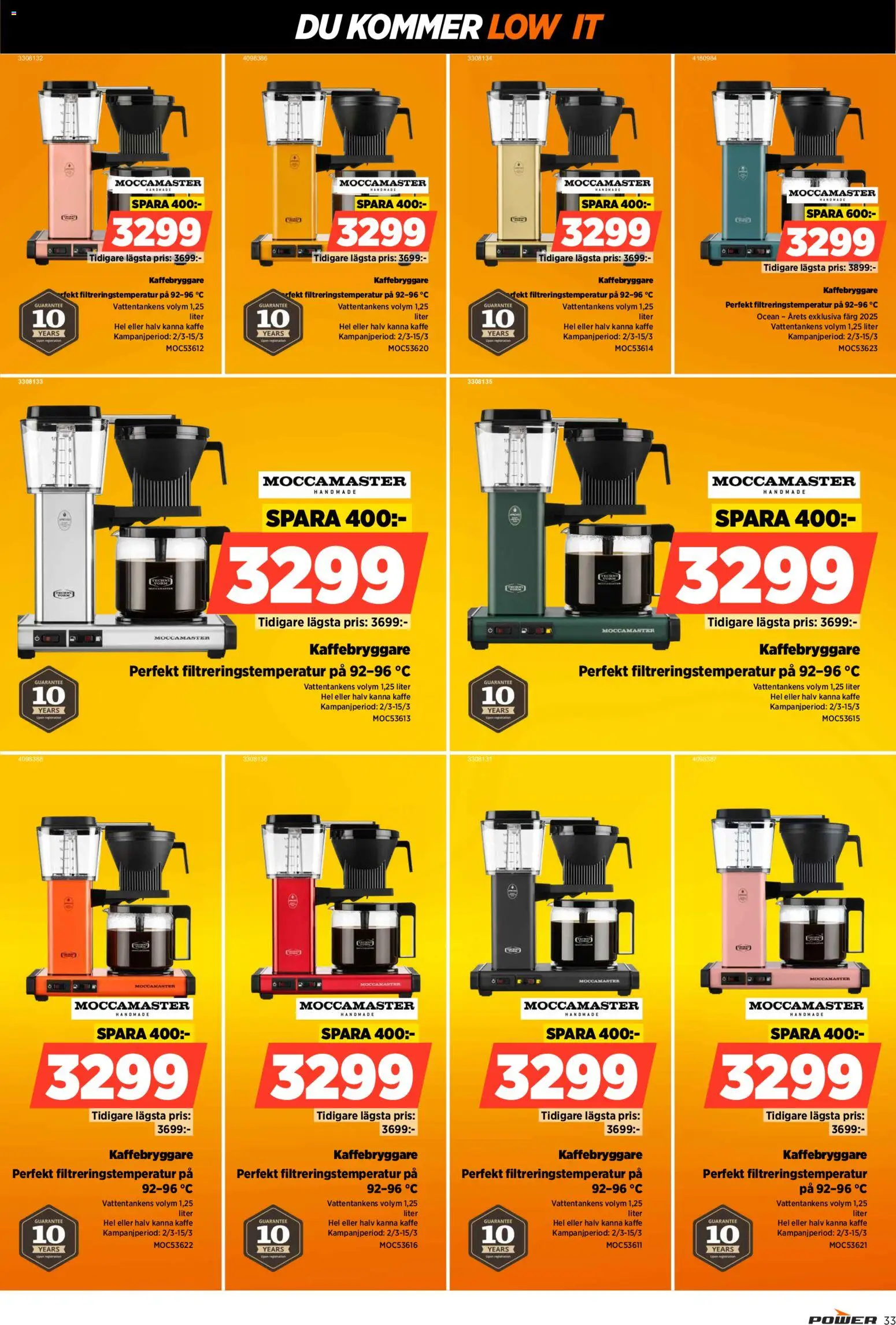 Power reklamblad aktuell från 09.03.2026 | Sida: 33 | Produkter: Kaffebryggare, Kaffe