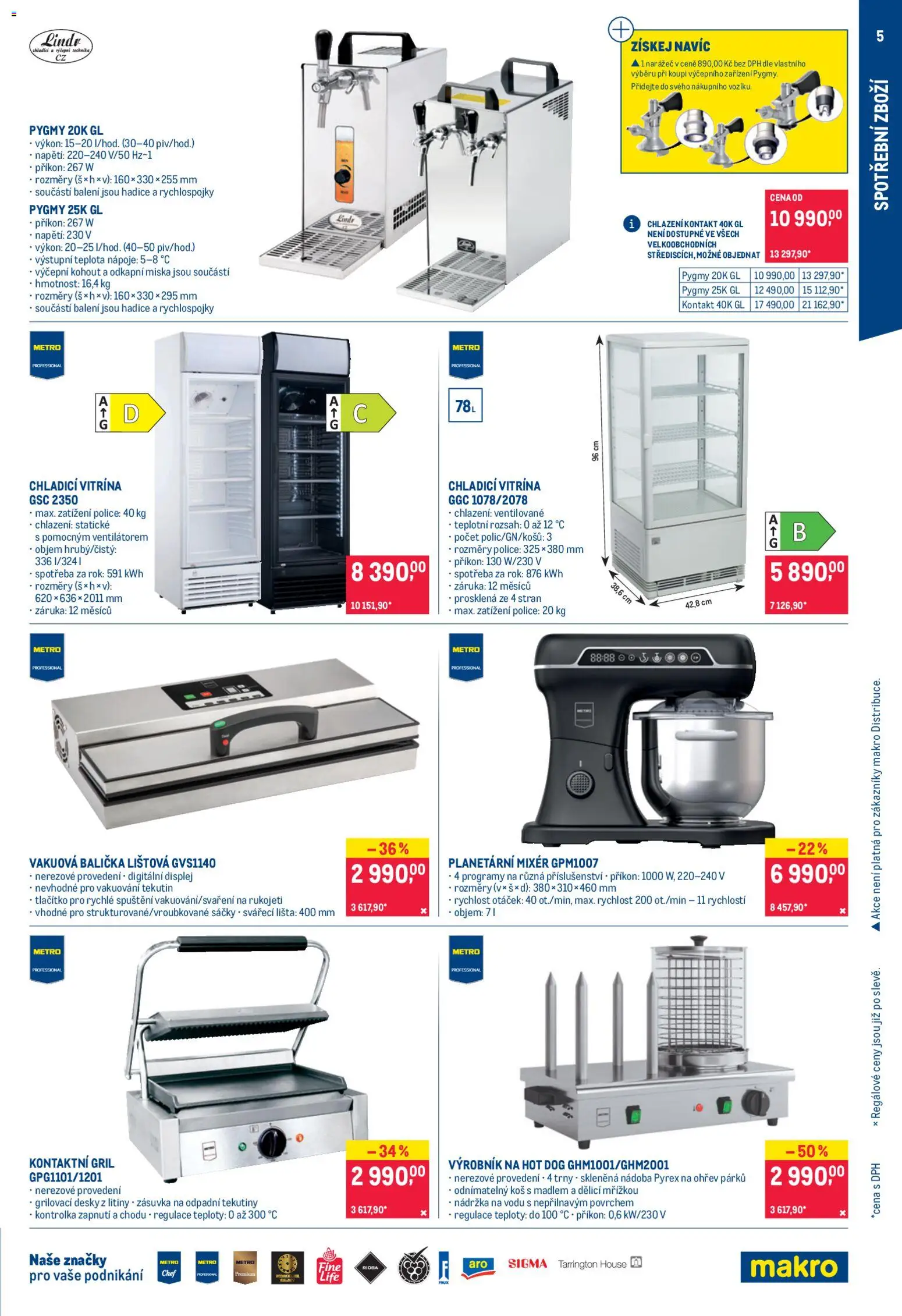 Makro leták - Nepotravinové zboží od 22.04.2026 | Strana: 5 | Produkty: Vitrína, Mixér, Desky, Koš