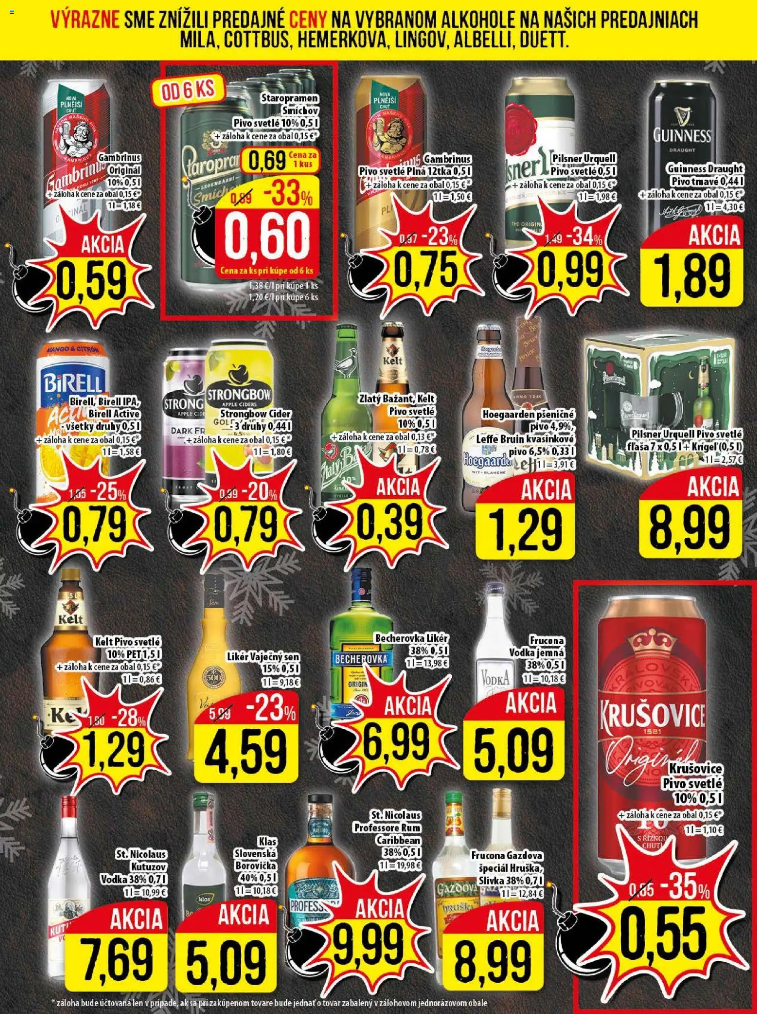 Nové Klas akcie – leták je platný od 15.12.2023 | Strana: 20 | Produkty: Pilsner Urquell, Krušovice, Strongbow, Rum