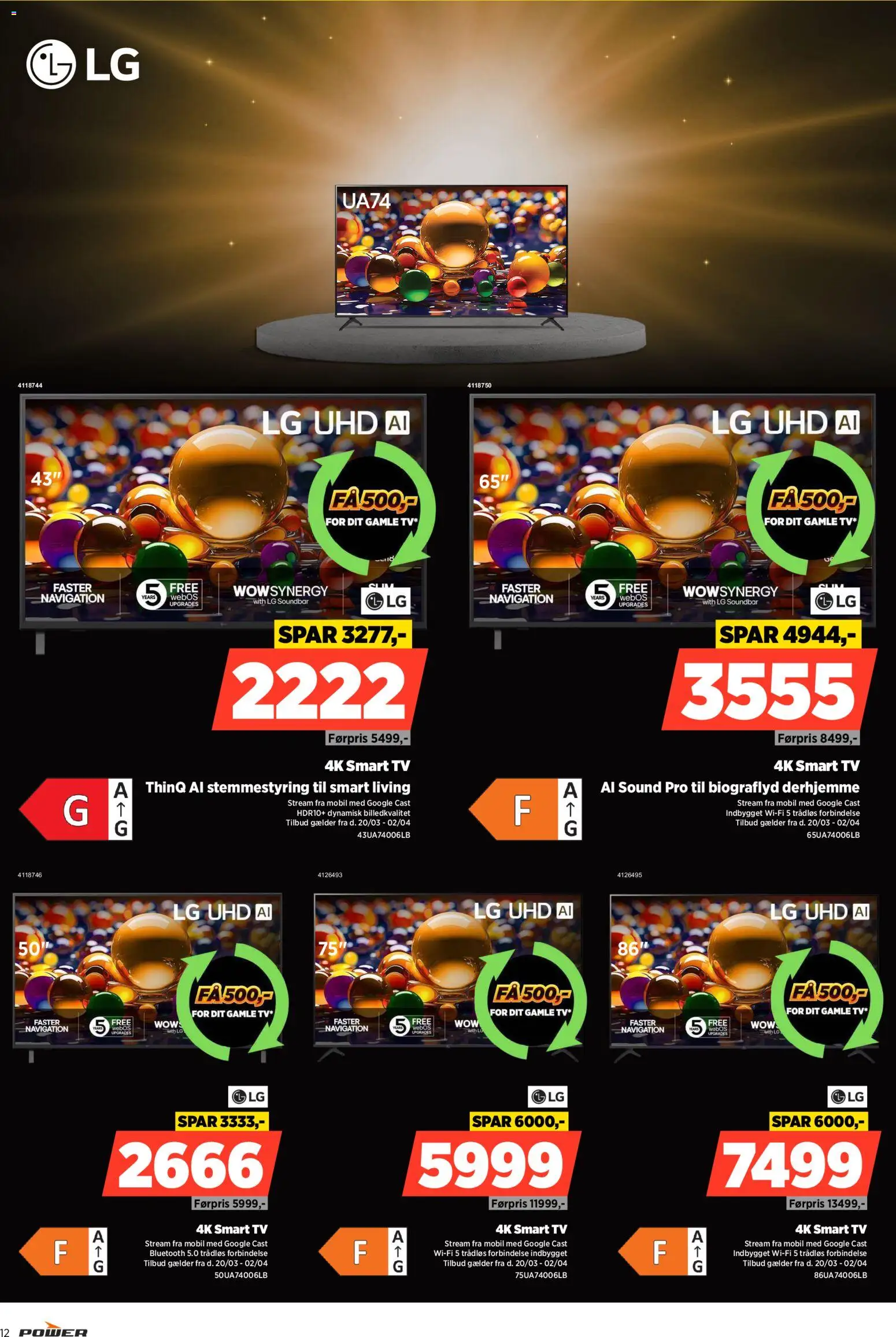 Power tilbudsavis – gyldig fra 20.03.2026 | Side: 12 | Produkter: Soundbar, Smart TV, TV, Navigation