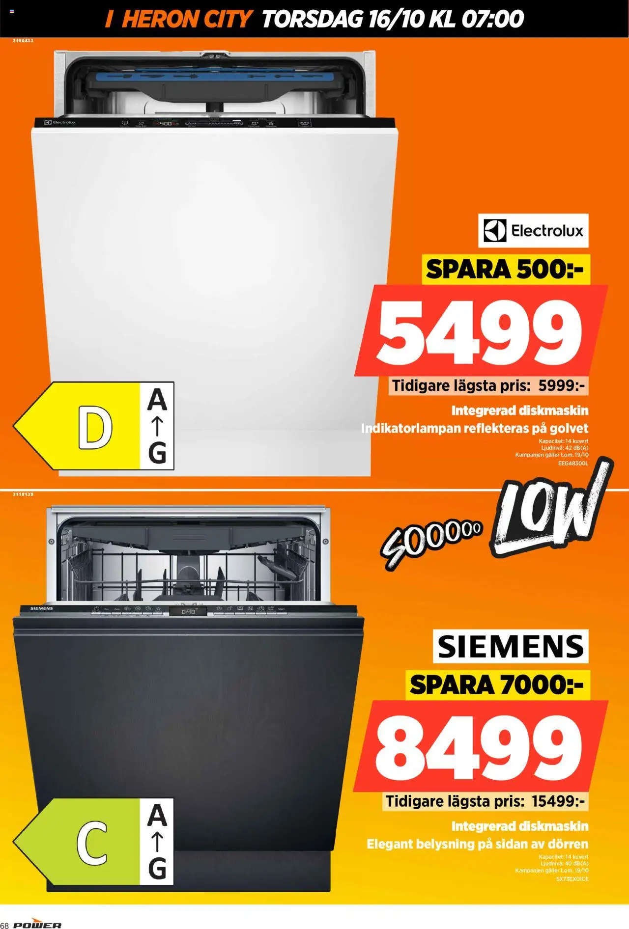 Power reklamblad aktuell från 16.10.2025 | Sida: 68 | Produkter: Diskmaskin, Galler, Kuvert
