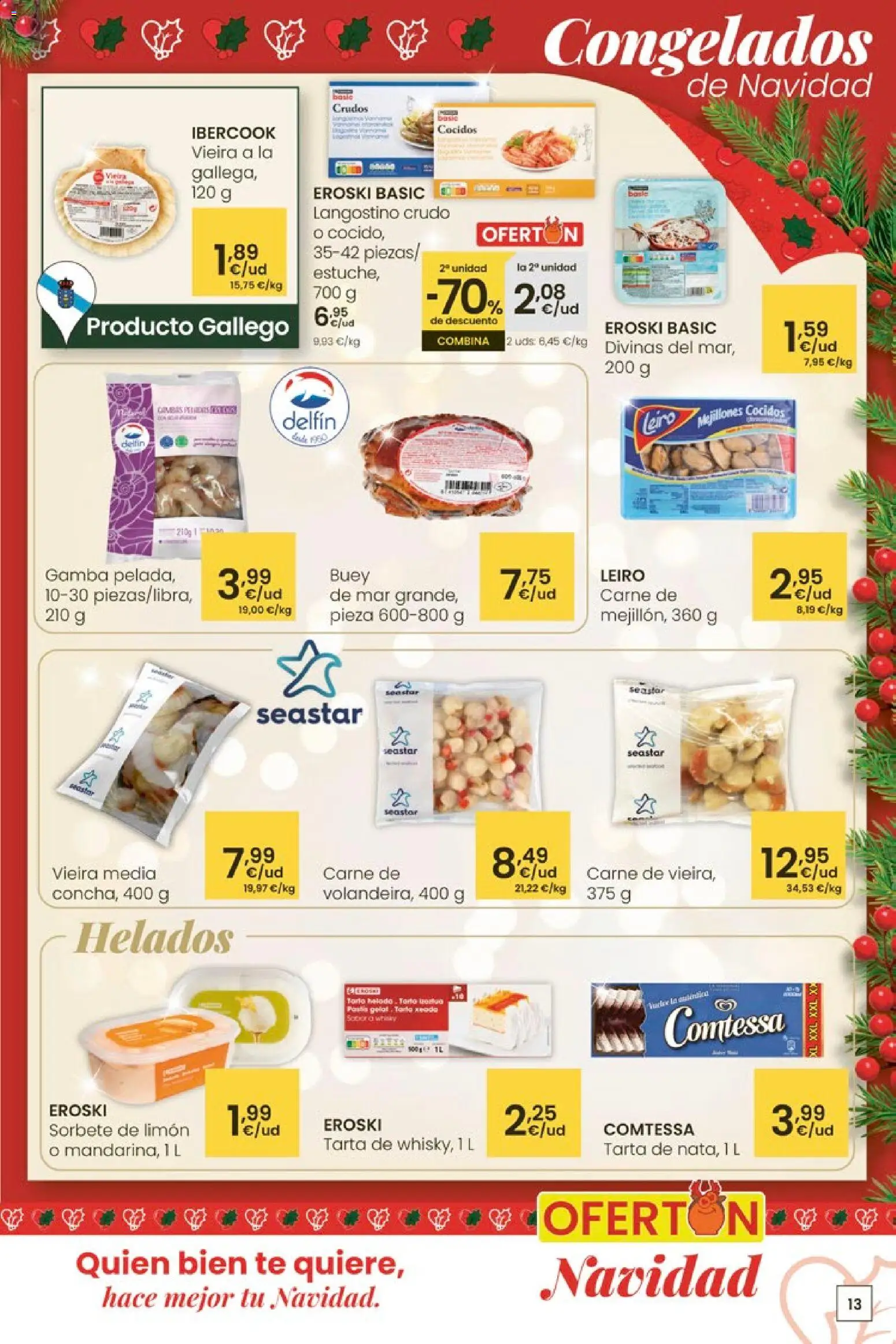 Eroski - Navidad  │ válido desde el 18.12.2025 | Página: 13 | Productos: Té, Langostino, Gamba