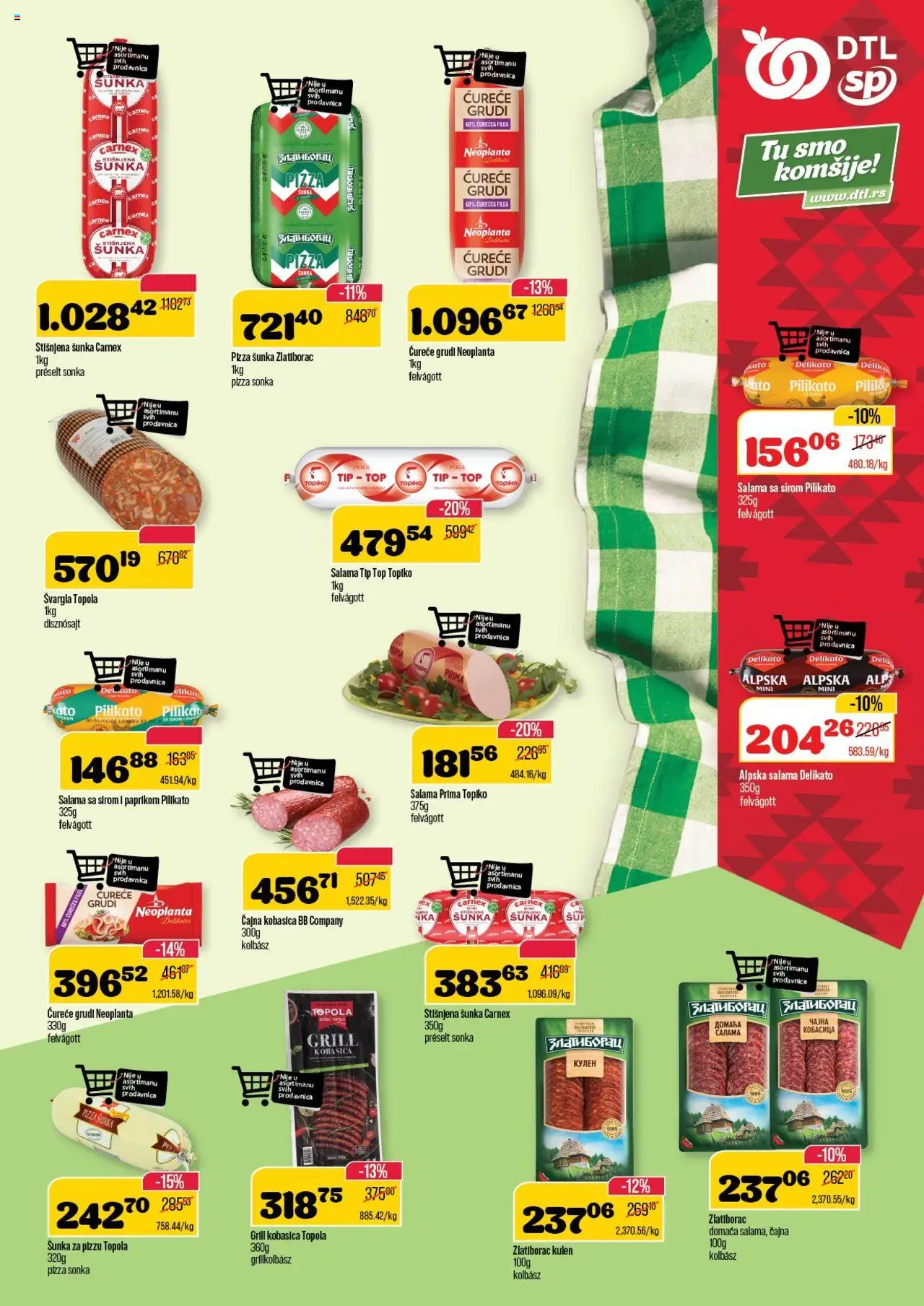 Senta Promet katalog - važi od 08.10.2025 | Strana: 5 | Proizvode: Kulen, Svargla, Pizza šunka, Kobasica