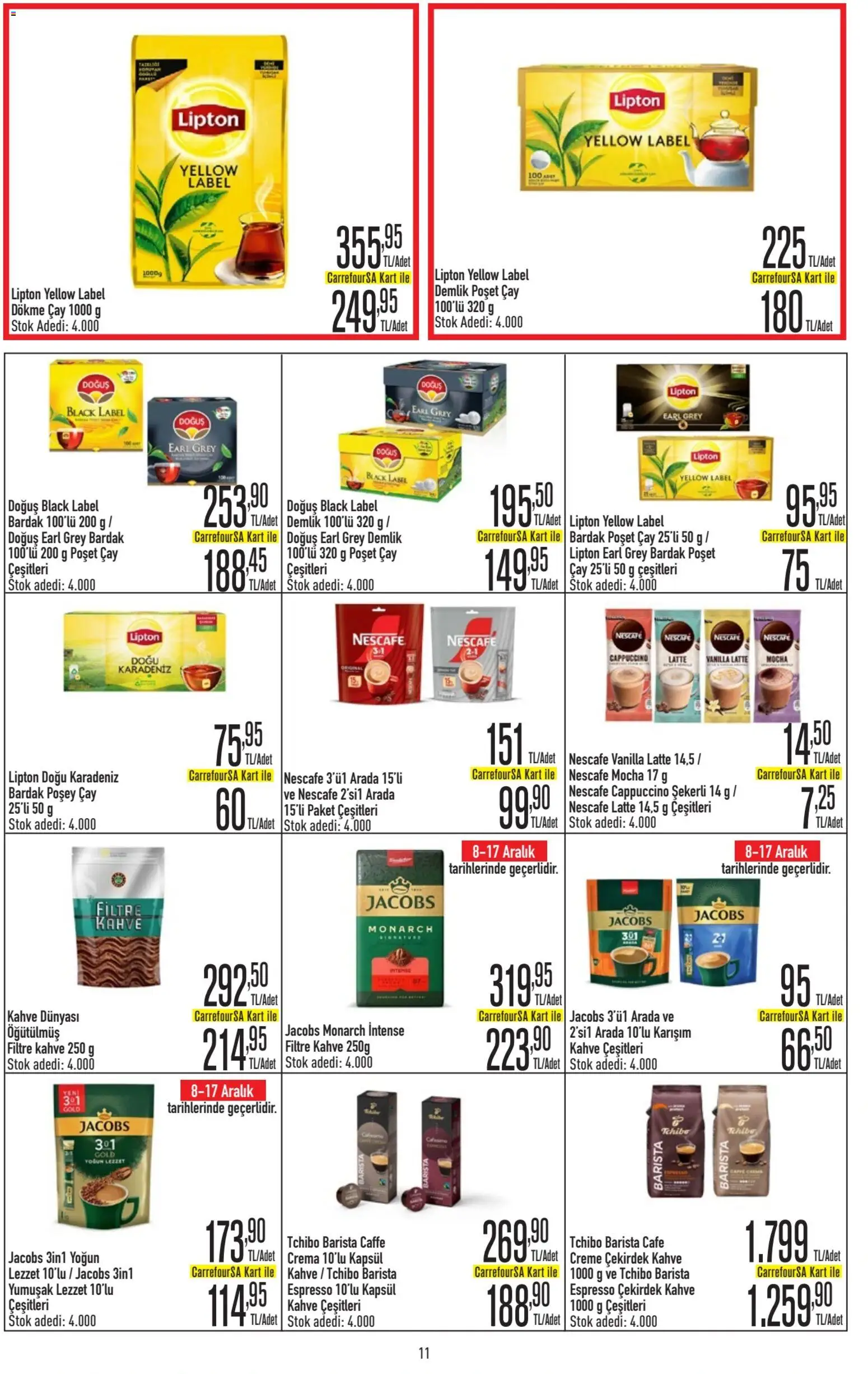 CarrefourSA Katalog - 04.12.2025 tarihinden itibaren geçerlidir | Sayfa: 11 | Ürünler: Demlik poşet çay, Bardak poşet çay, Zselatin, Demlik
