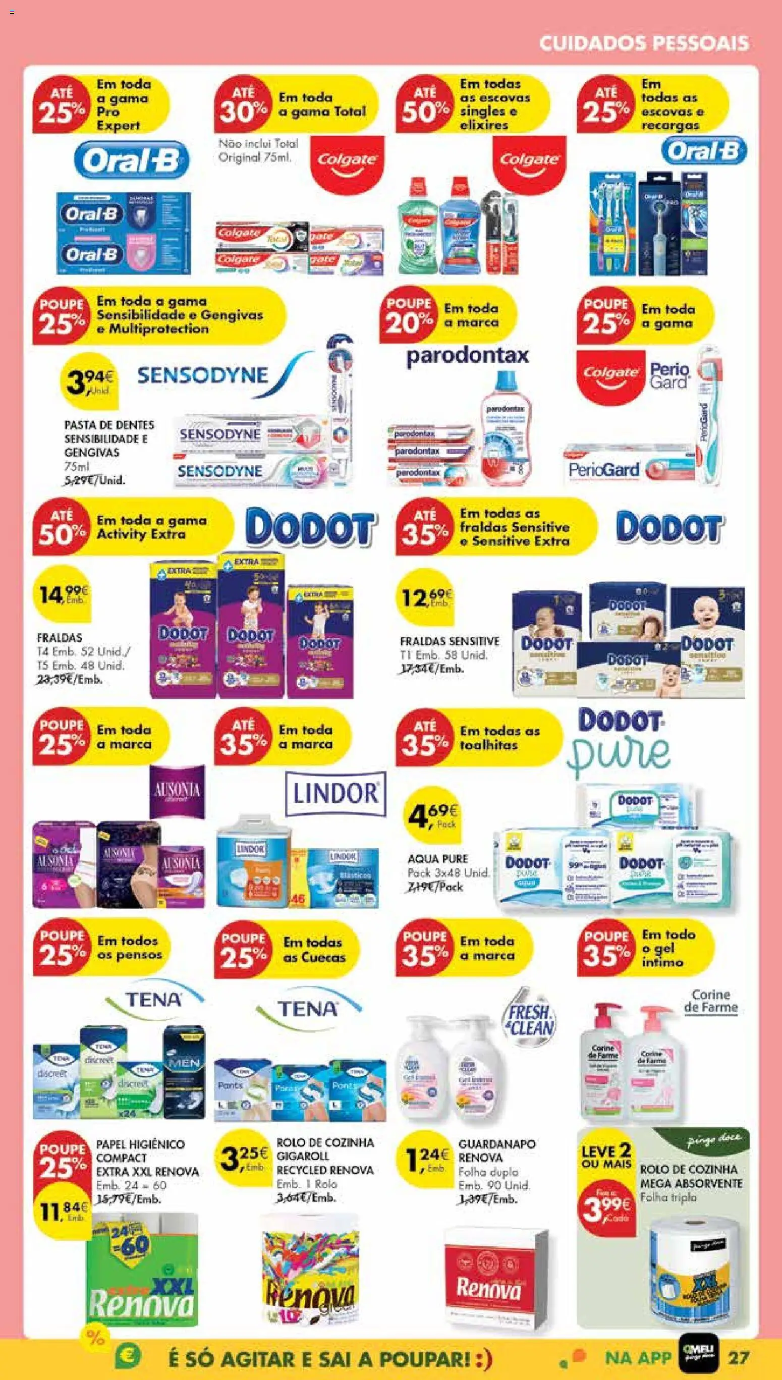 Pingo Doce Poupe Esta Semana Madeira │ válido de 28.10.2025 | Página: 27 | Produtos: Fraldas, Fraldas dodot, Pasta de dentes, Cuecas