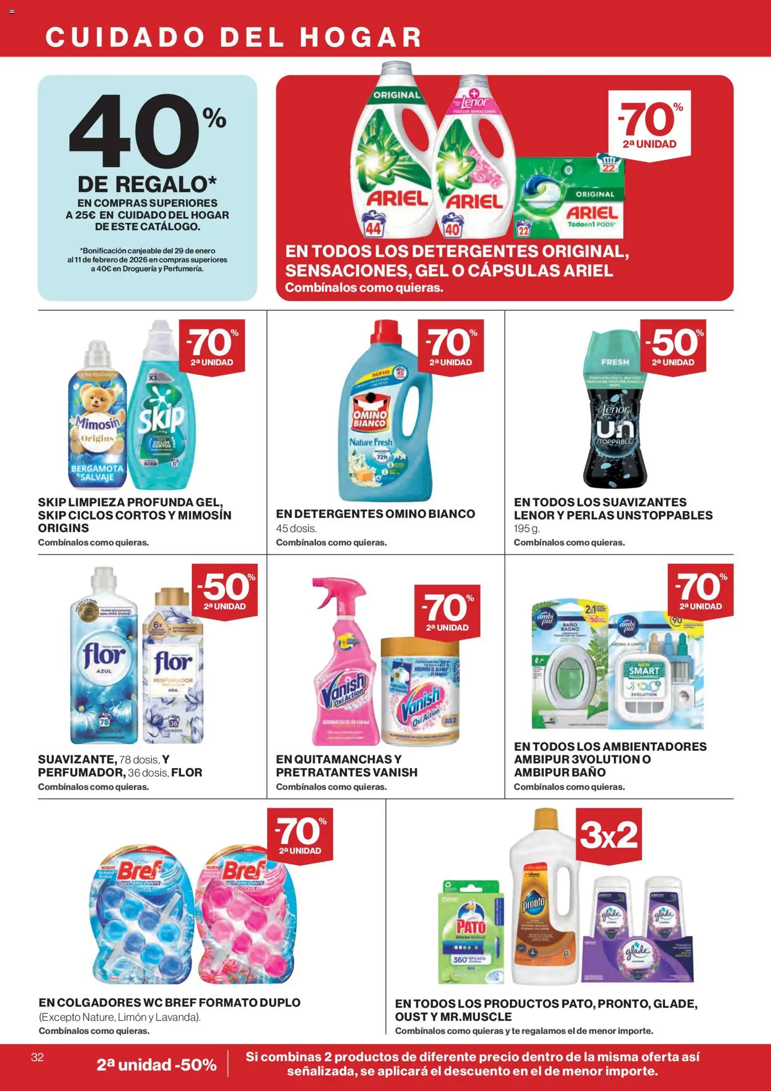Supercor Canarias │ válido desde el 07.01.2026 | Página: 32 | Productos: Quitamanchas, Té, Baño
