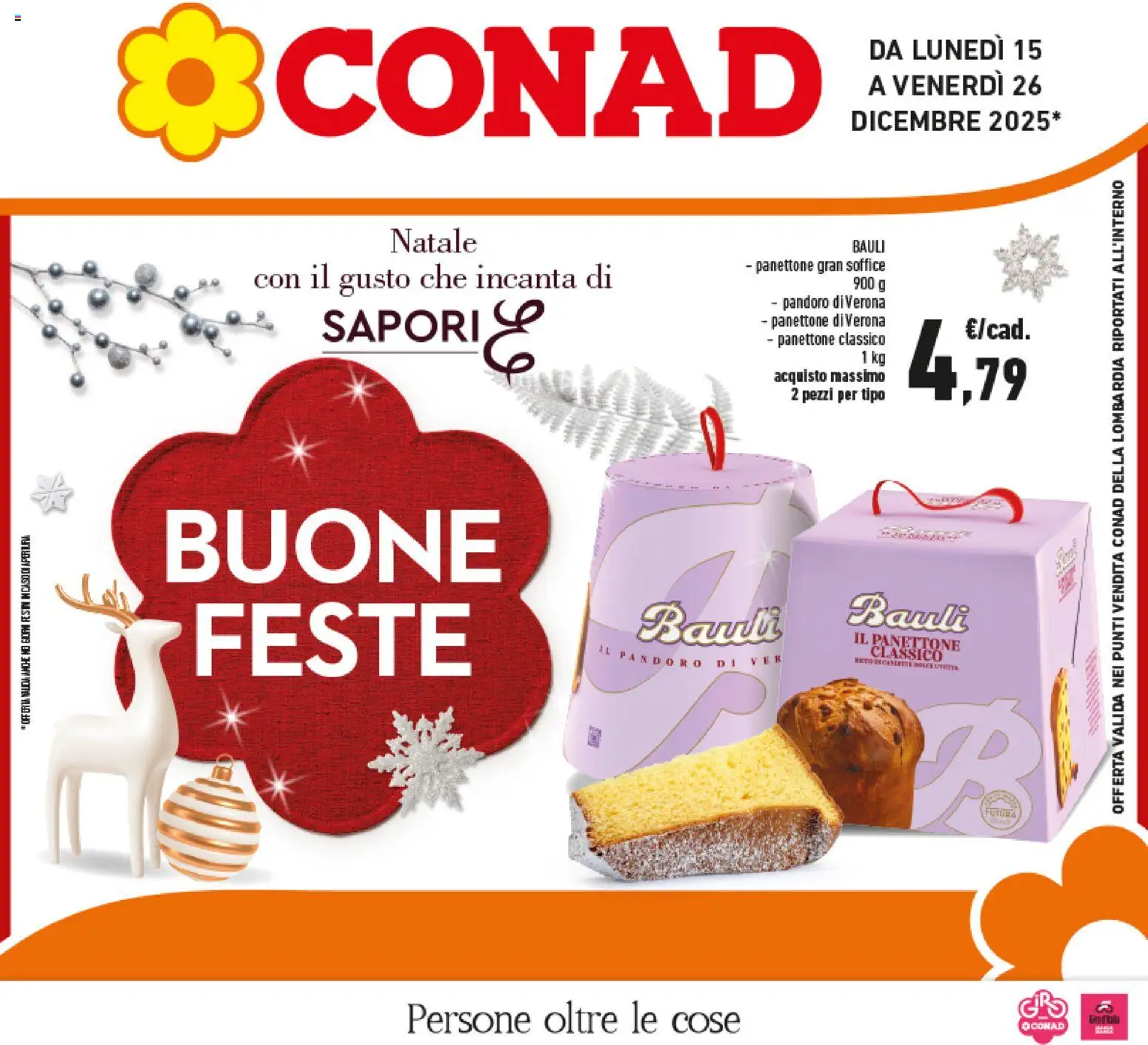 Volantino Conad del 15.12.2025 | Pagina: 1 | Prodotti: Pandoro, Panettone