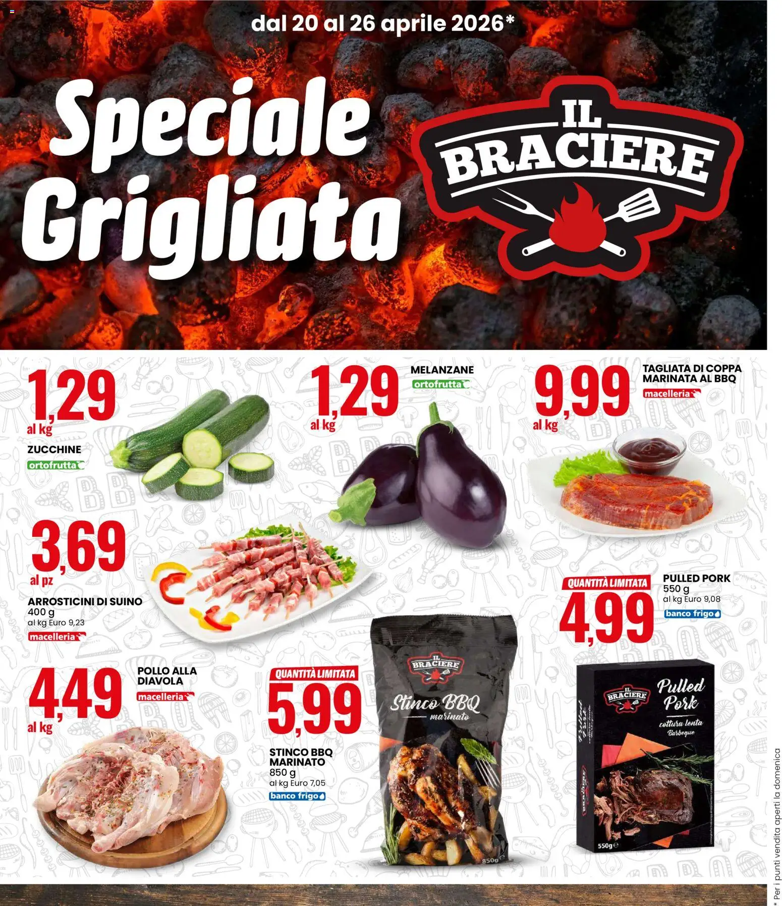 Volantino Eurospin del 20.04.2026 | Pagina: 2 | Prodotti: Pollo, Suino, Zucchine, Arrosticini