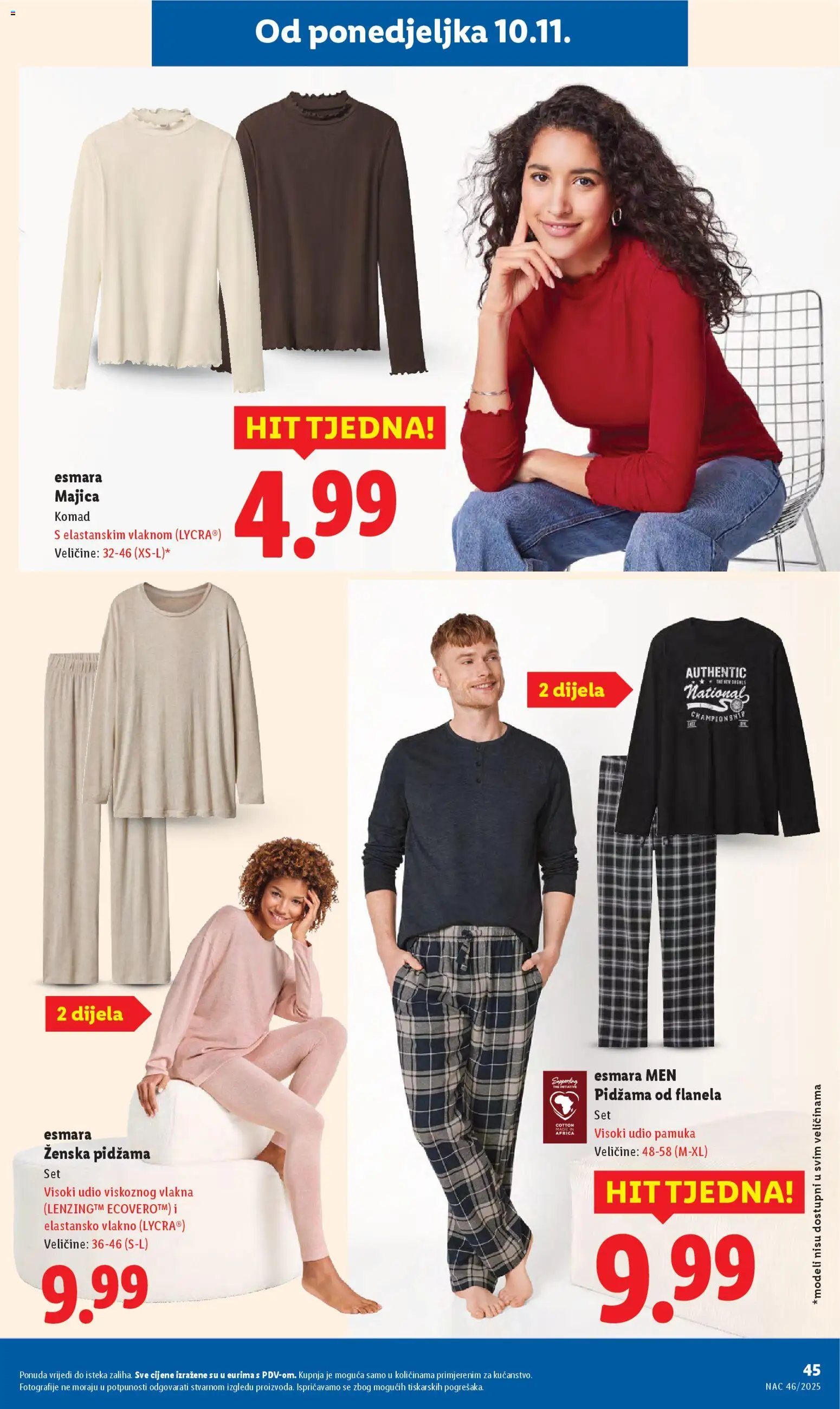 Lidl katalog | vrijedi od 10.11.2025 | Stranica: 45 | Proizvodi: Majica, Pidžama