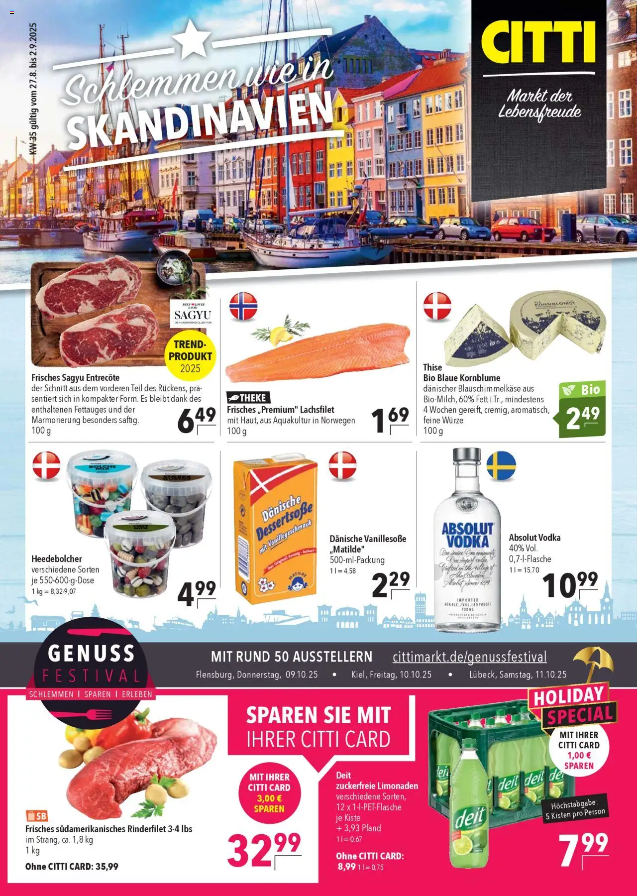 CITTI Tilbudsavis gyldig fra 27.08.2025 | Side: 1 | Produkter: Vodka, Entrecote