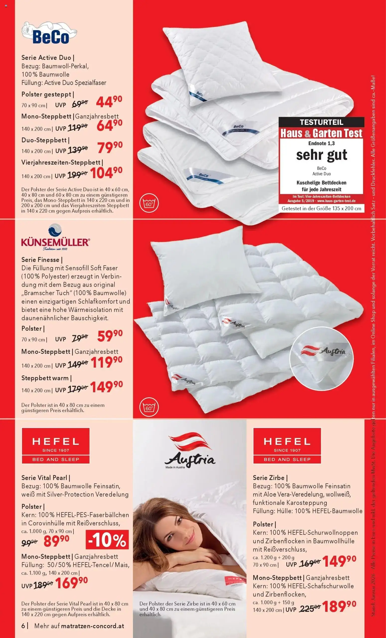 Matratzen Concord Sankt Johann in Tirol gültig ab 27.01.2026 | Seite: 6 | Produkte: Hülle, Decke