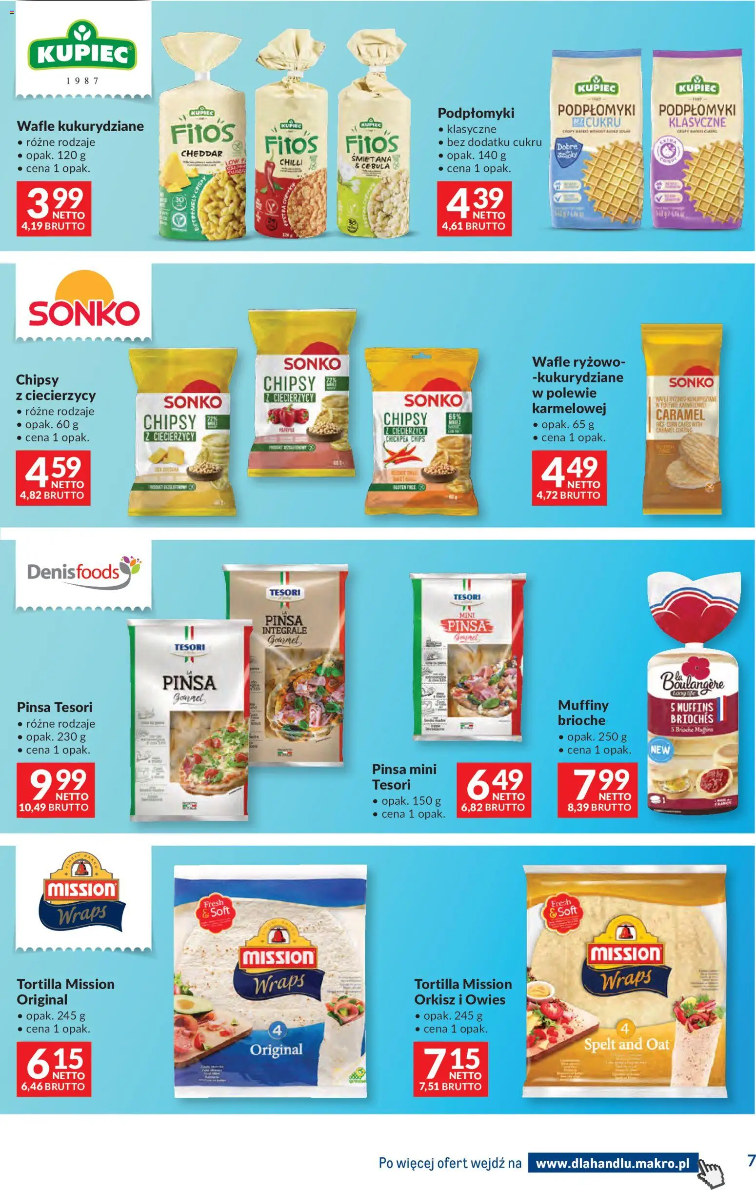 Makro Gazetka - Dystrybucja do sklepów od 17.02.2026 | Strona: 7 | Produkty: Wafle, Śmietana, Pinsa, Cheddar