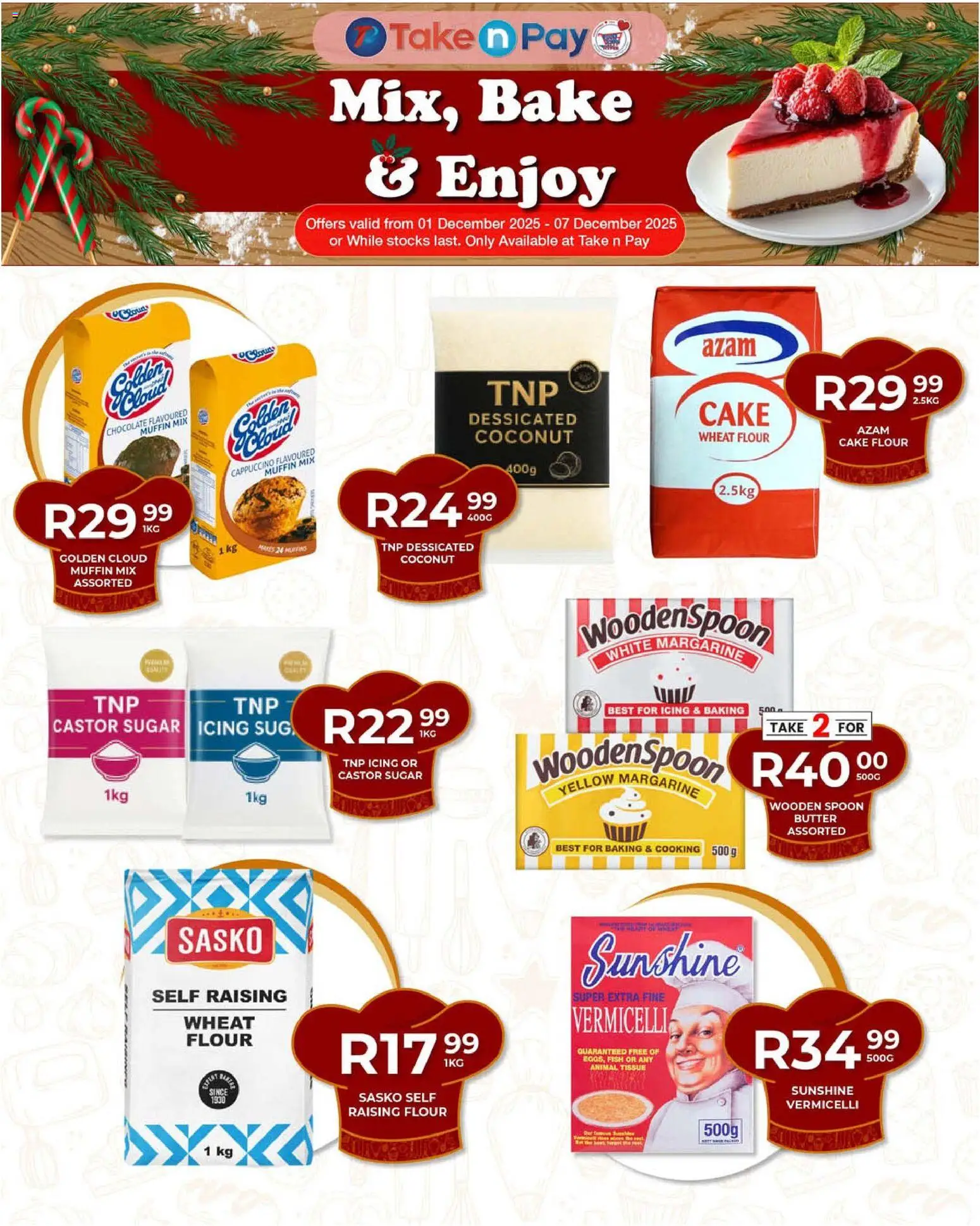 New Take n Pay catalogue – valid from 01.12.2025 | Page: 9 | Products: Flour, Crema facial, Butter, Sugar