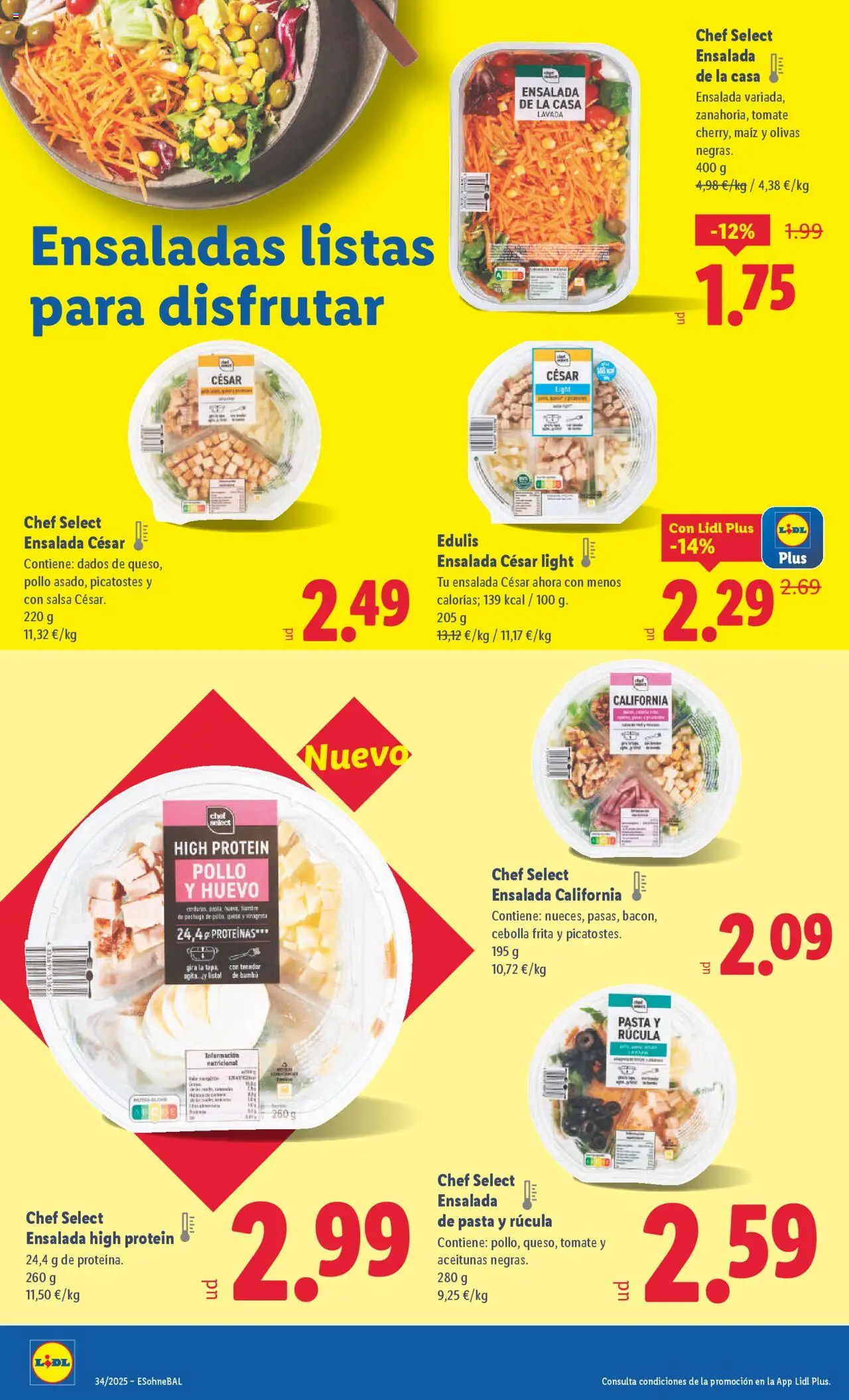 Lidl catálogo BCN │ válido desde el 18.08.2025 | Página: 8 | Productos: Pasta, Ensalada, Παγωμένο τσάι