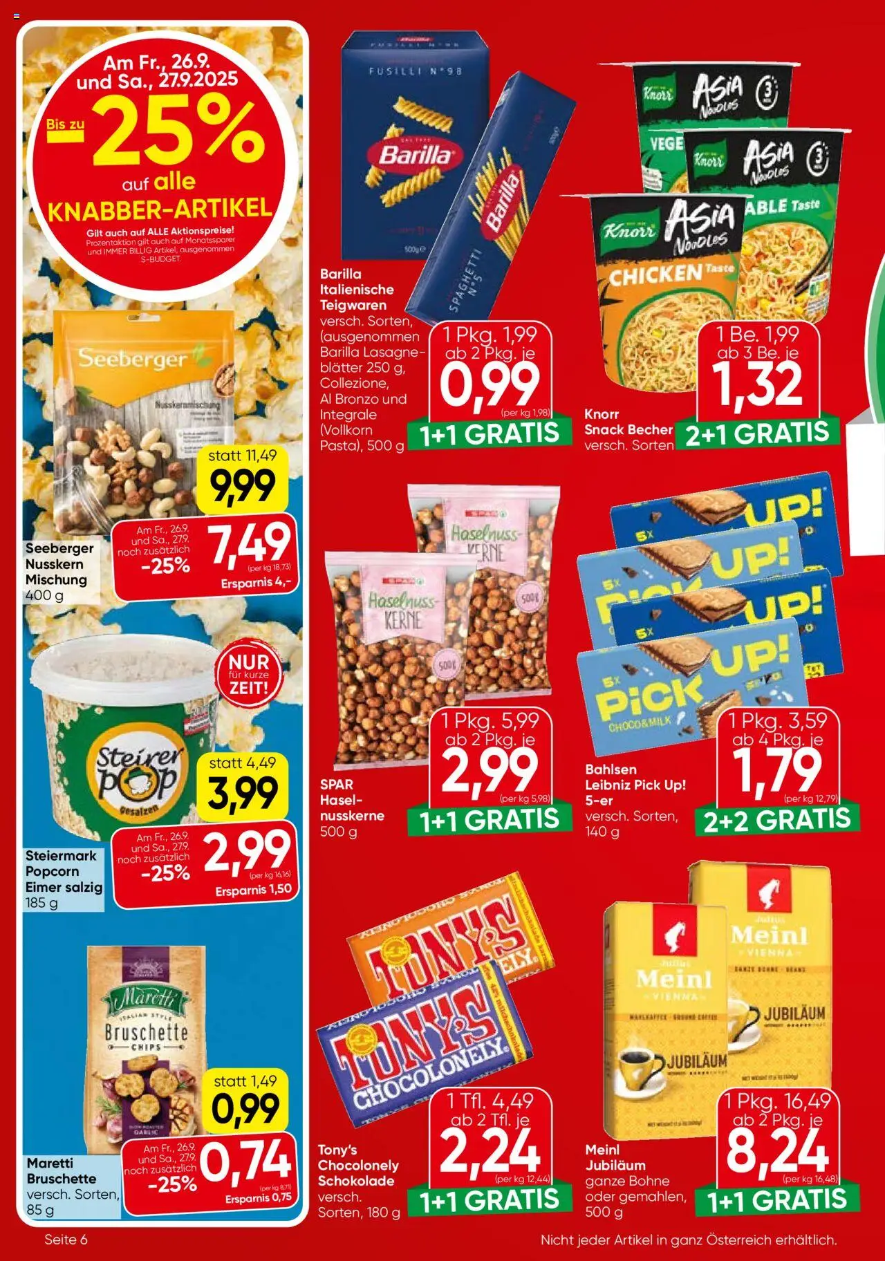 Eurospar Flugblatt - Kärnten gültig ab 25.09.2025 | Seite: 6 | Produkte: Chips, Hajdina liszt, Schokolade