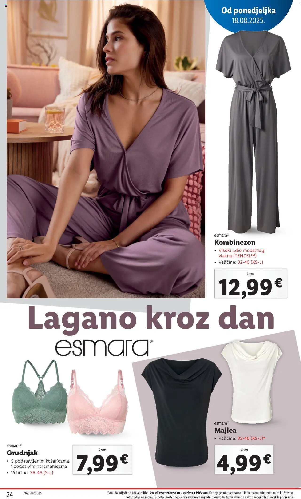 Lidl katalog | vrijedi od 18.08.2025 | Stranica: 24 | Proizvodi: Majica, Kombinezon, Grudnjak