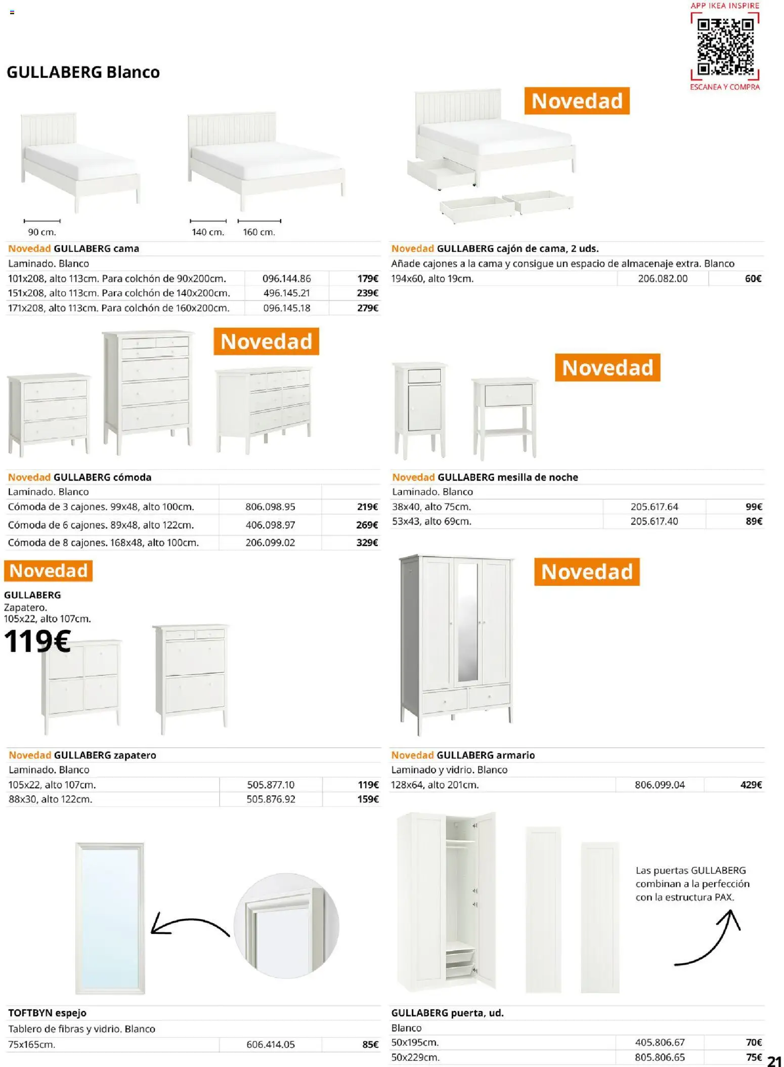 Catálogo IKEA Muebles para el dormitorio │ válido desde el 01.02.2026 | Página: 21 | Productos: Colchon, Cama, Almacenaje, Armario