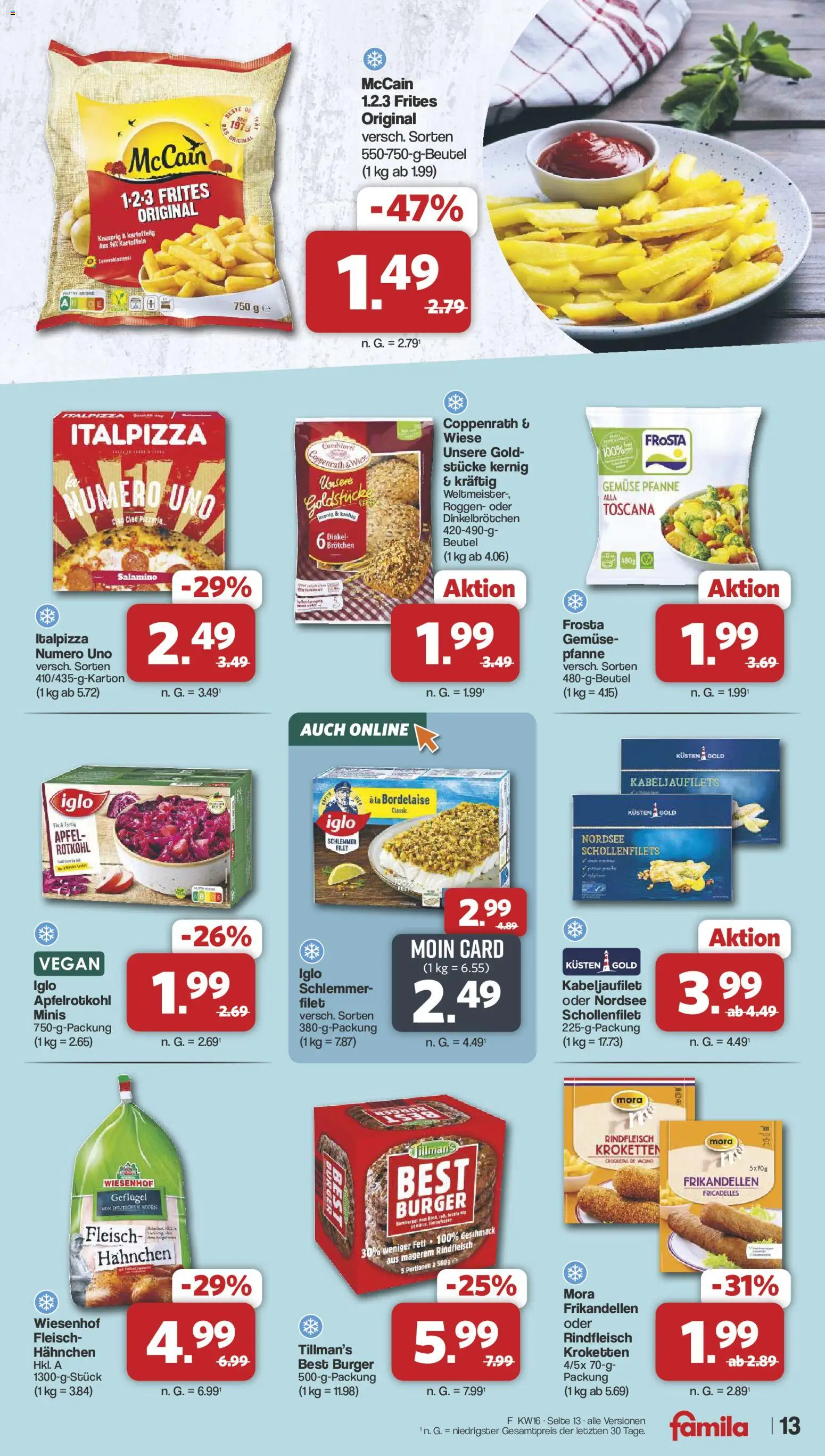 Famila Nordwest Prospekt 	 – gültig ab 13.04.2026 | Seite: 15 | Produkte: Hahnchen, Rotkohl, Frosta, Gemüse