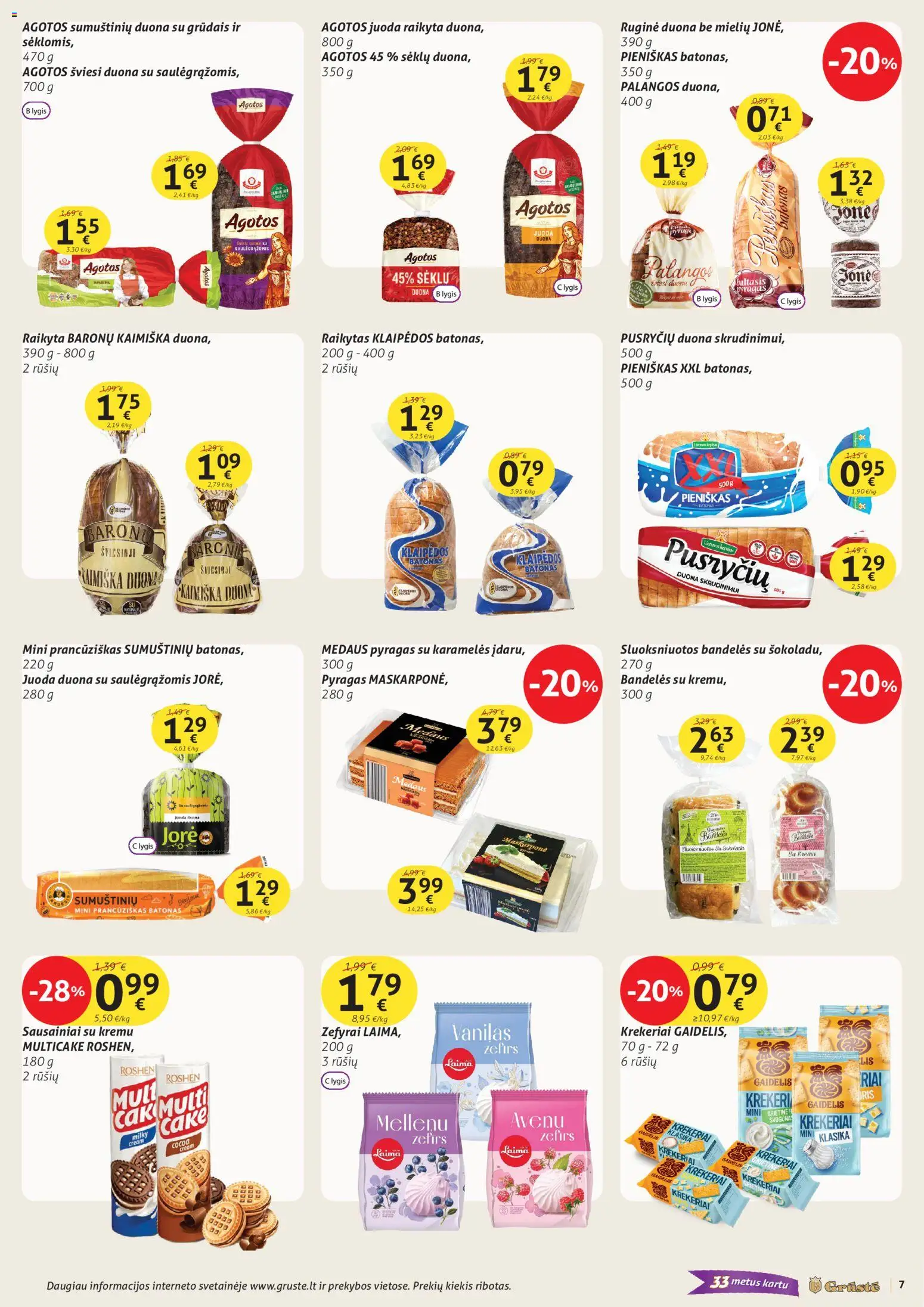 GRUSTE akcijos nuo 02.11.2025 | Puslapis: 7 | Prekių: Sausainiai, Batonas, Pyragas, Duona