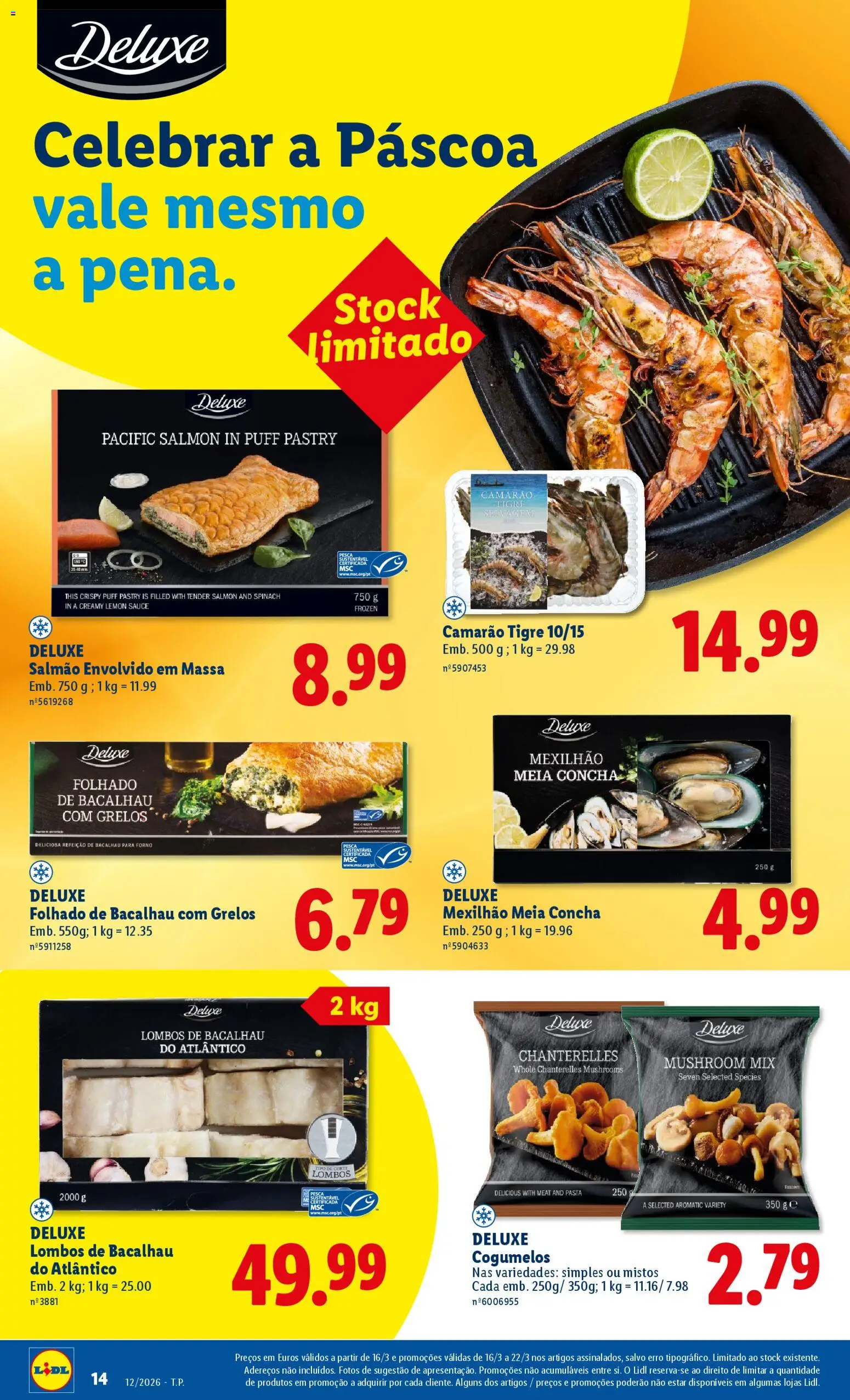 Lidl folheto │ válido de 16.03.2026 | Página: 14 | Produtos: Forno, Bacalhau, Puff, Salmão