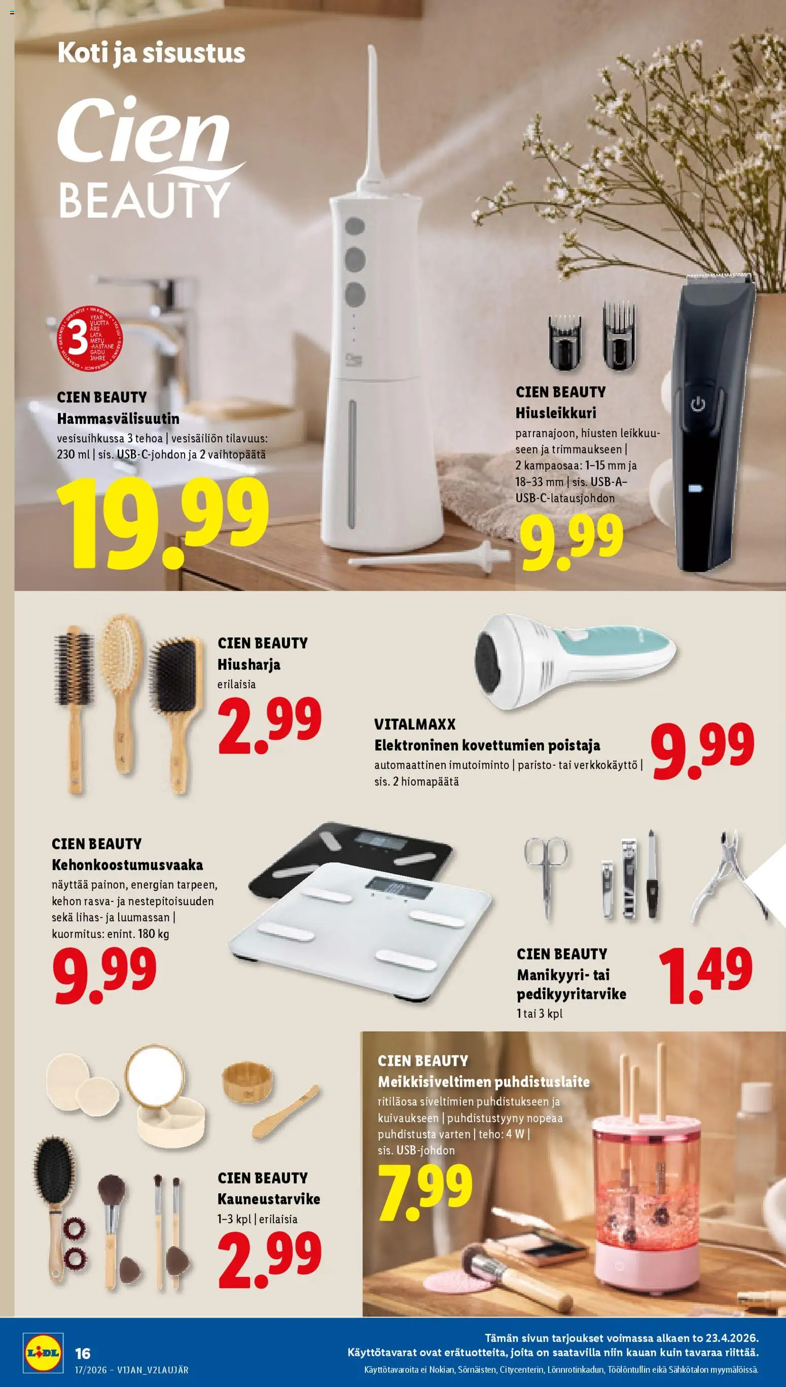 Lidl tarjoukset – voimassa 23.04.2026 alkaen | Sivu: 22 | Tuotteet: Hiusharja