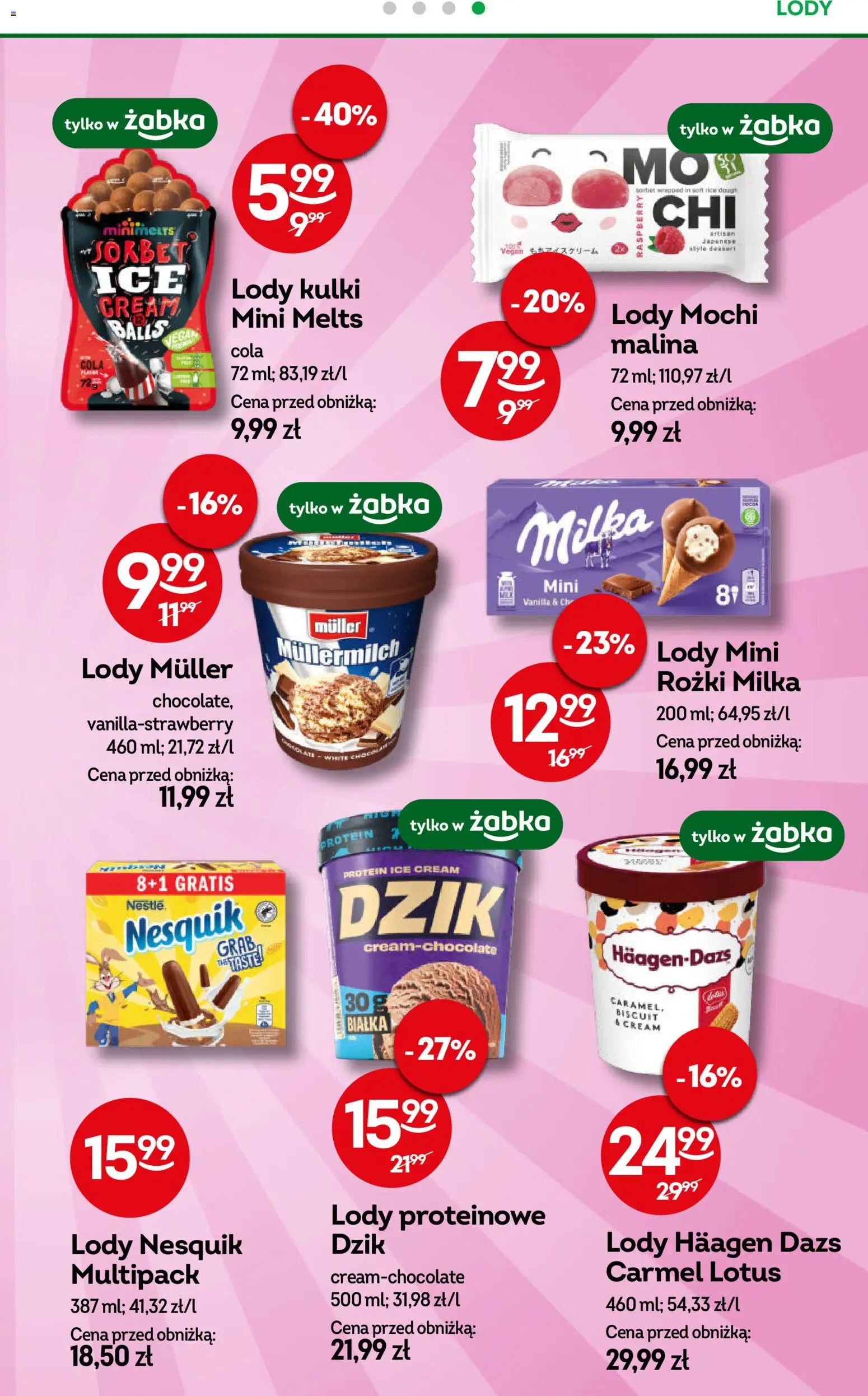 Żabka Gazetka od 28.01.2026 | Strona: 63 | Produkty: Malina, Sorbet, Lody, Mini rożki