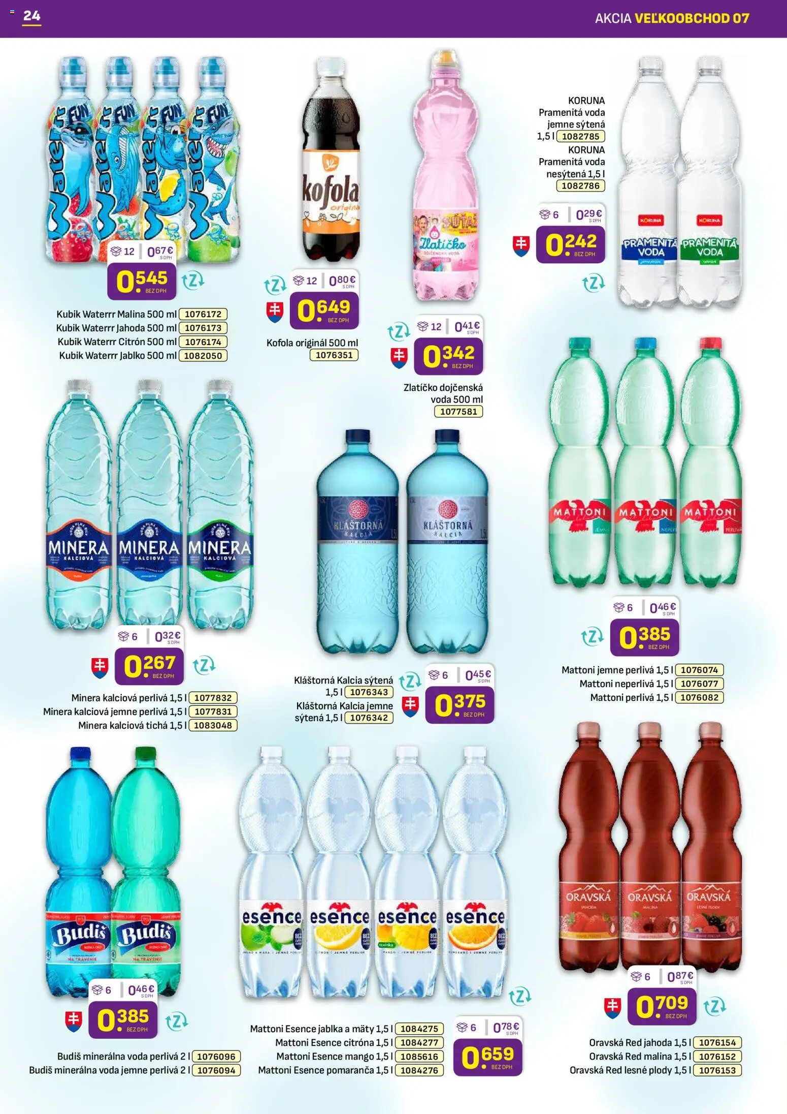 Nové Libex akcie – leták je platný od 07.04.2026 | Strana: 24 | Produkty: Jablká, Kofola, Mattoni, Minerálna voda