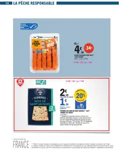 E.Leclerc - Prévisualisation de TERRINES AUX NOIX DE SAINT-JACQUES** ASC (1) “RONDE DES MERS”, Terrines aux noix de Saint-Jacques, 2 tranches, 120 g valide à partir de 10.02.2026 | Page: 14 | Produits: Pêche, Saumon fumé, Saumon, Noix