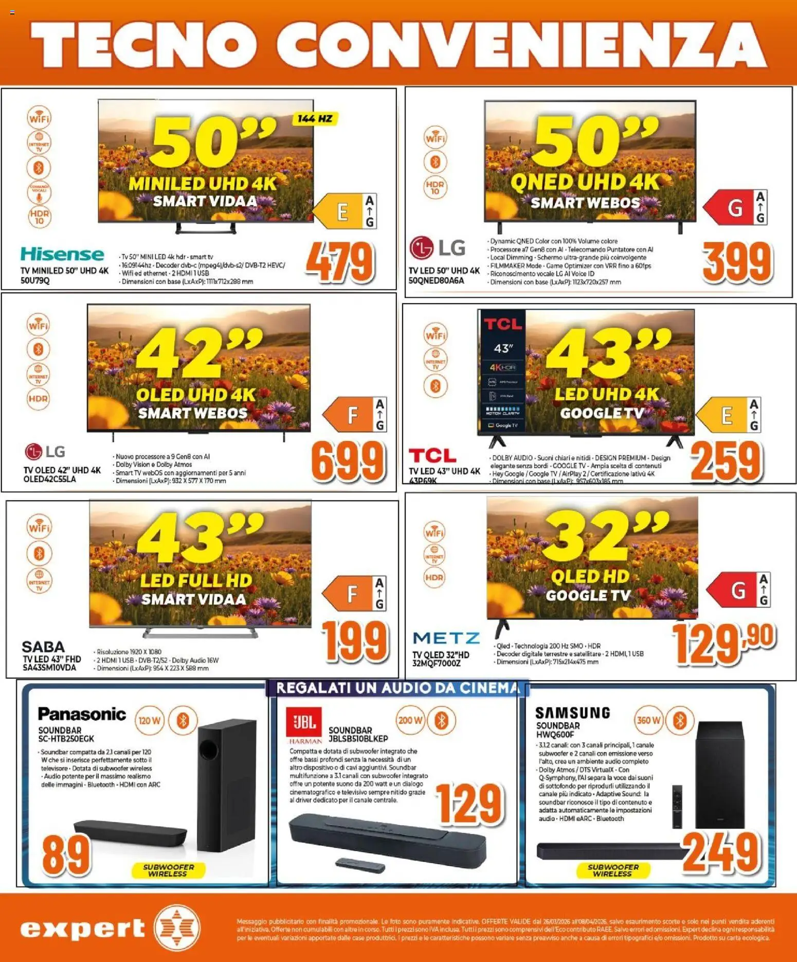 Volantino Expert del 26.03.2026 | Pagina: 15 | Prodotti: Soundbar, TV, USB, Samsung