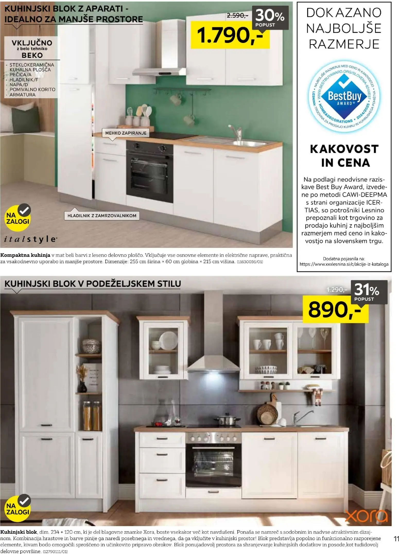 Novi XXXL Lesnina katalog ponudbe – veljaven od 16.03.2026 | Stran: 11 | Izdelki: Kuhalna plosca, Kuhinja, Pomivalno korito, Blok