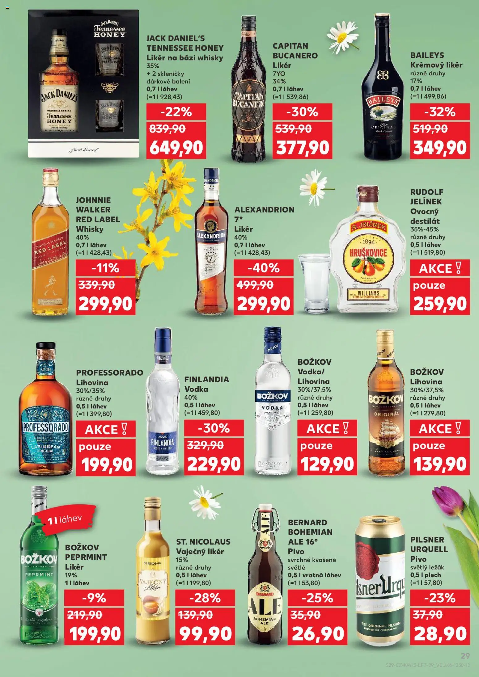 Kaufland leták - Plzeň Bory od 25.03.2026 | Strana: 29 | Produkty: Plech, Jack Daniel’s, Božkov Peprmint, Láhev