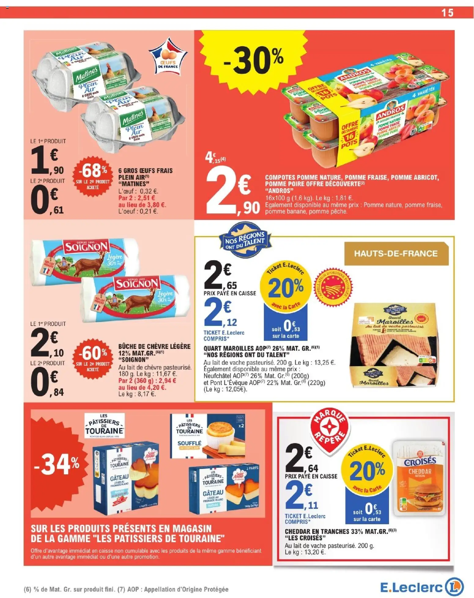 {H1} | Page: 15 | Produits: Fraise, Poire, Pomme, Fromage blanc