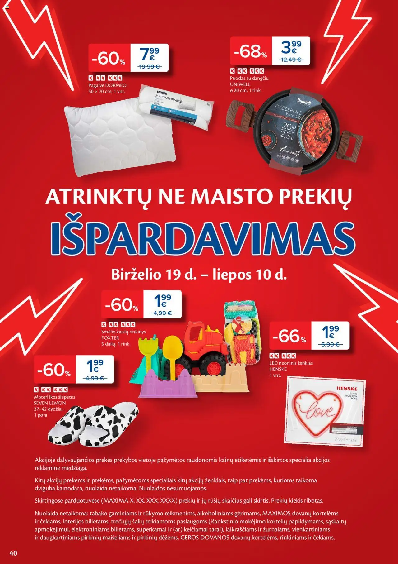 MAXIMA leidinys│galioja nuo 24.06.2025 | Puslapis: 40 | Prekių: Puodas, Pagalvė, Šlepetės