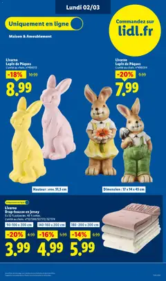 LIDL - Prévisualisation de Livarno Lapin de Pâques, Easter bunny decoration. L'unité au choix. n°496013 valide à partir de 26.02.2026 | Page: 79 | Produits: Lapin