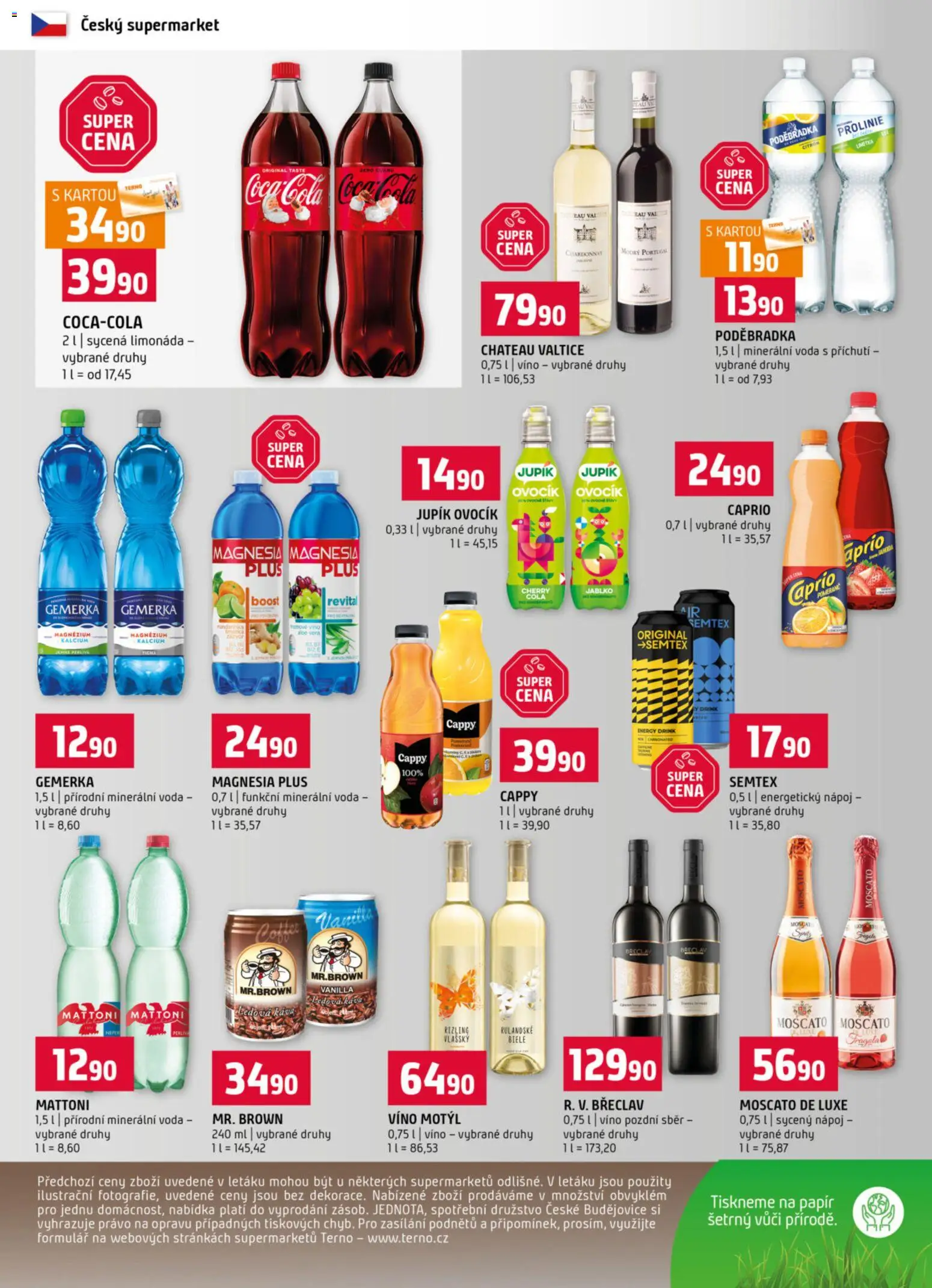 Terno leták - Blatná, Český Krumlov, Prachatice, Strakonice, Tábor, Zlín od 12.11.2025 | Strana: 12 | Produkty: Voda, Limonáda, Víno, Semtex