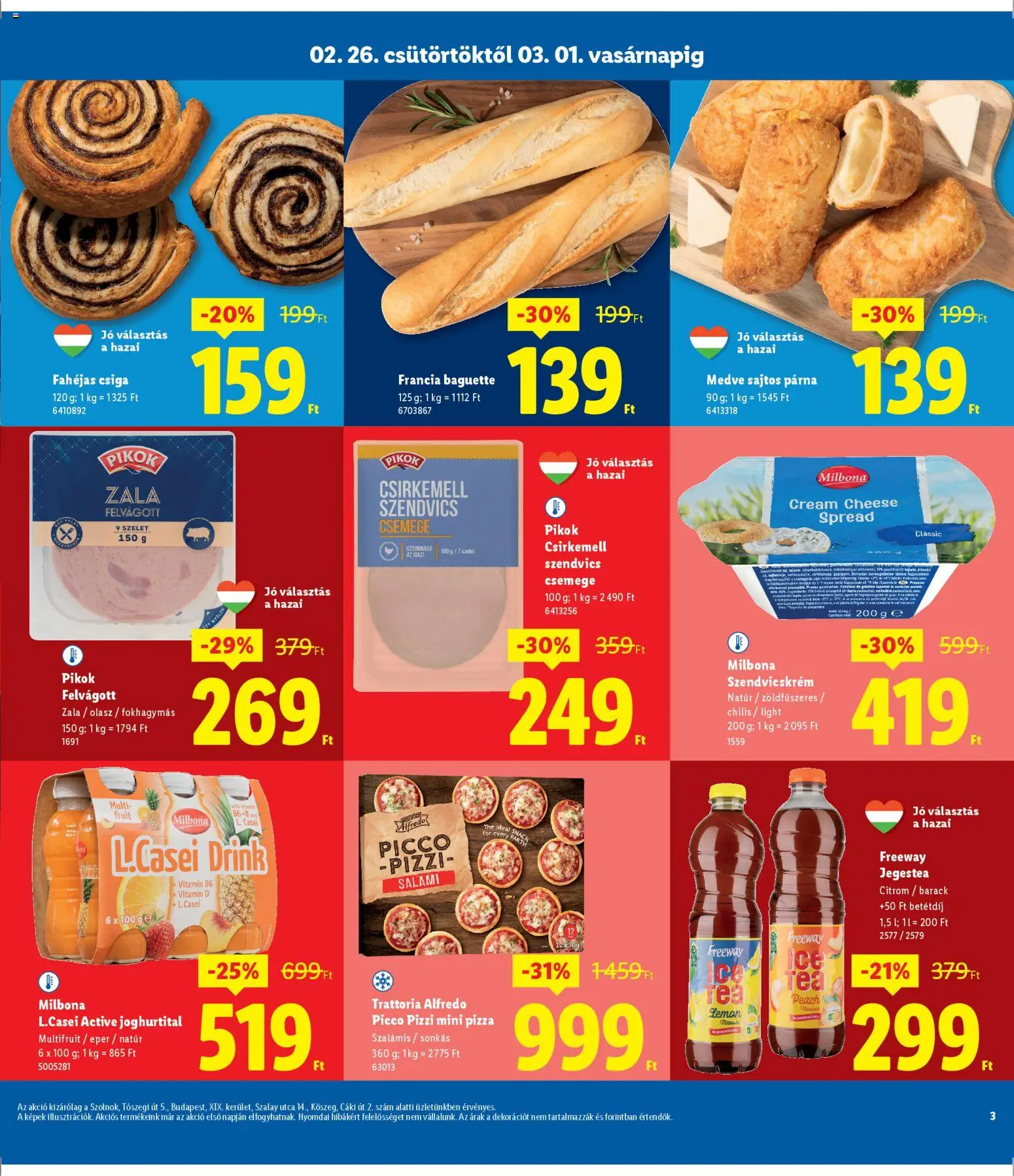 Lidl akciós ujság - amely érvényes a következő dátumtól: 26.02.2026 | Oldal: 3 | Termékek: Vitamin d, Pizza, Eper, Felvágott