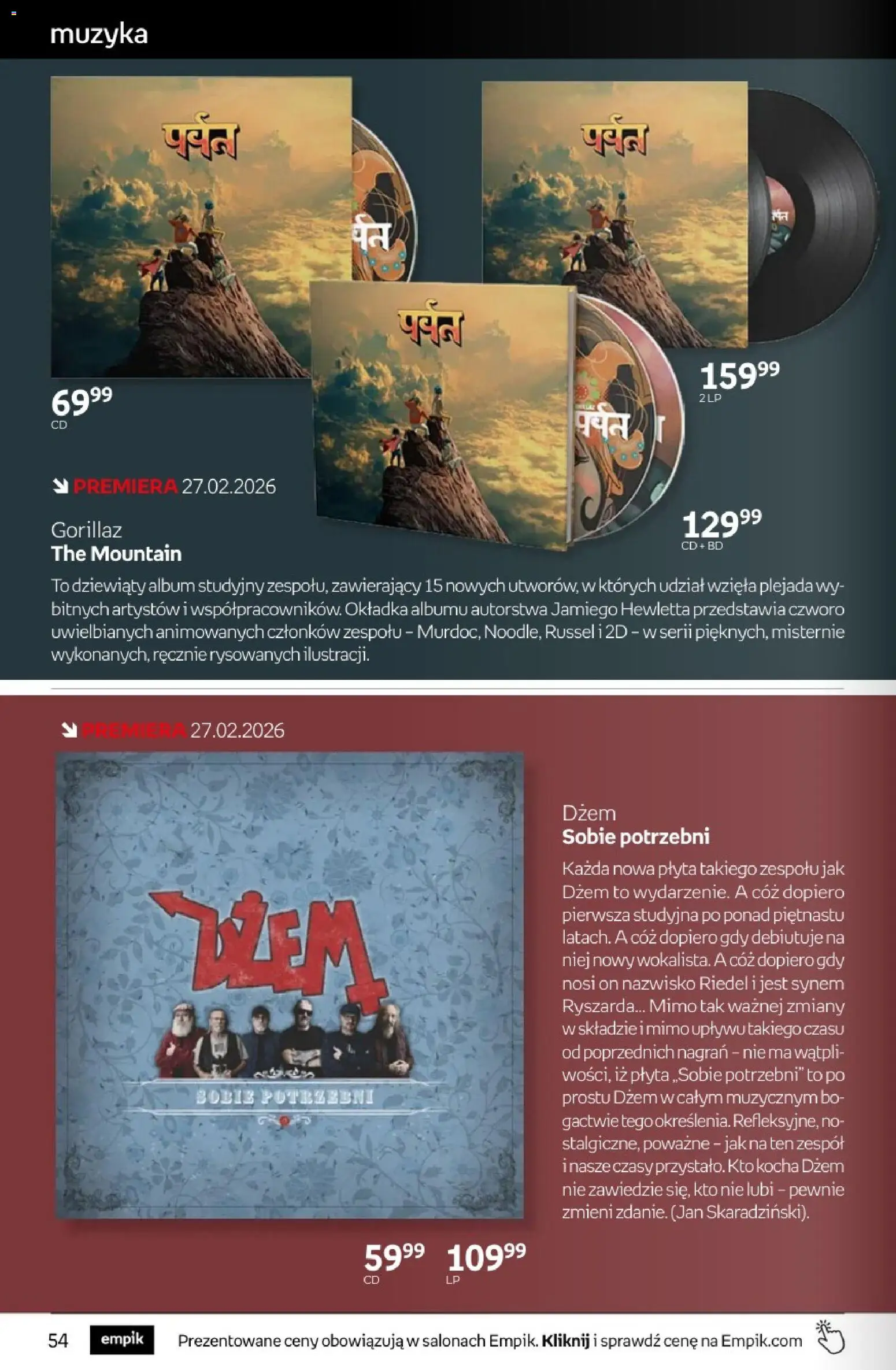 Empik promocje - Tom kultury Muzyka od 25.02.2026 | Strona: 4 | Produkty: Dżem