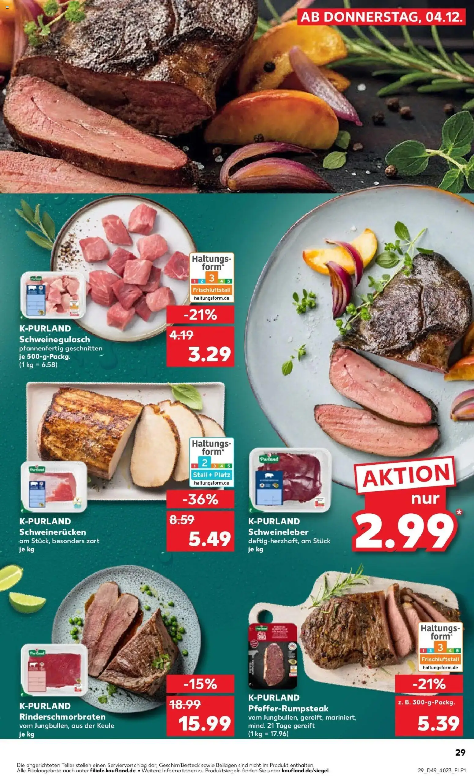 Kaufland prospekt Marienberg	 – gültig ab 04.12.2025 | Seite: 29 | Produkte: Schweinegulasch, Schweinerucken