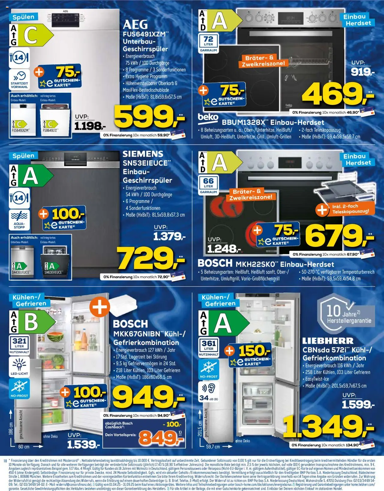 Euronics Prospekt 	 - gültig ab dem 13.08.2025 | Seite: 10 | Produkte: Bosch, Liebherr, Siemens, Geschirrspüler