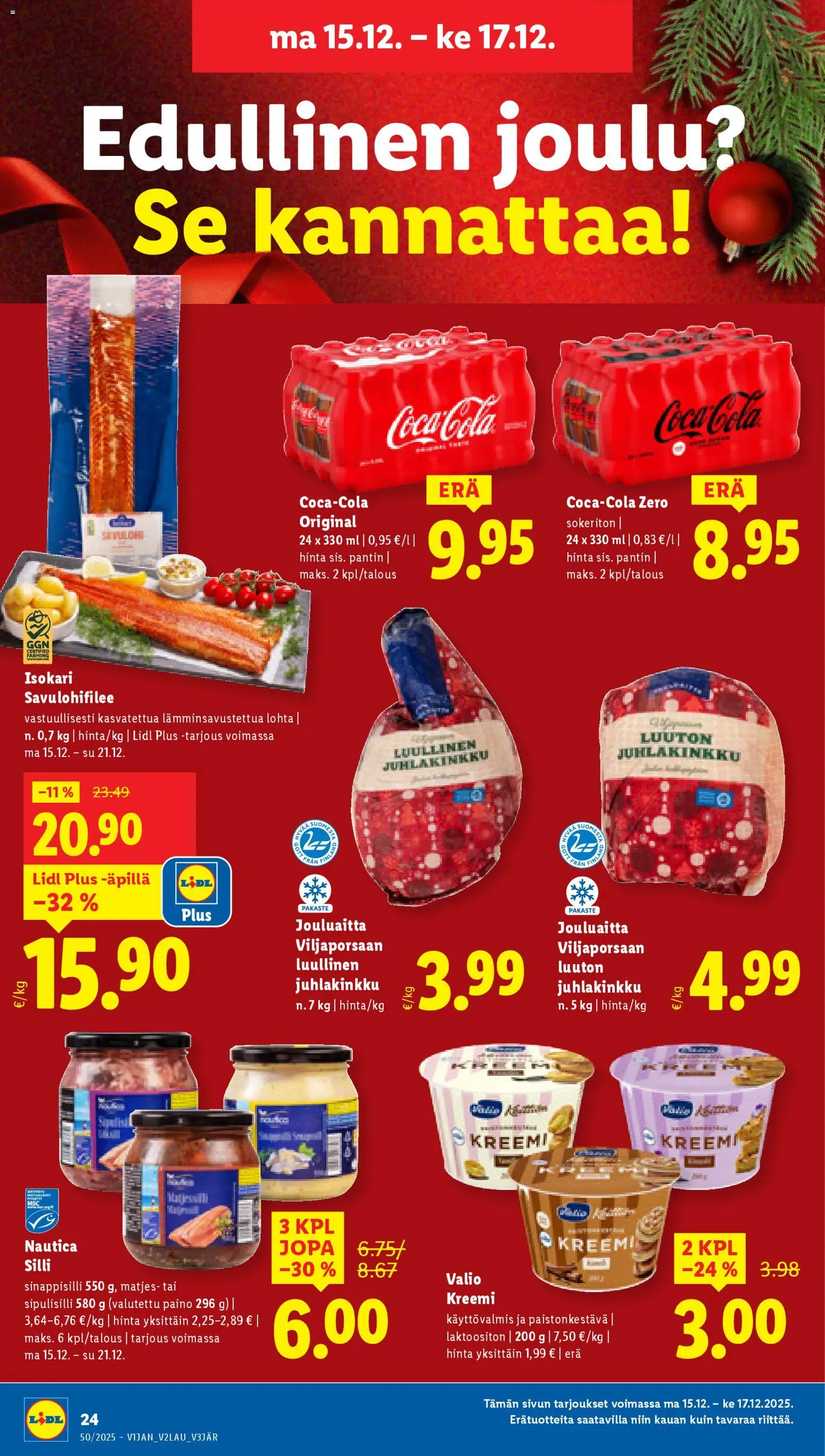 Lidl tarjoukset - Rovaniemi – voimassa 11.12.2025 alkaen | Sivu: 26 | Tuotteet: Coca cola