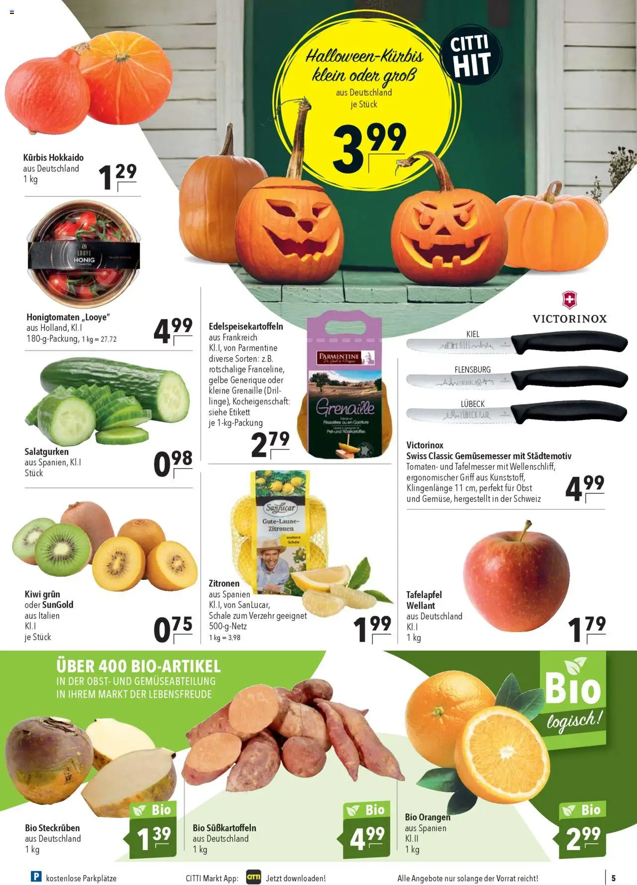 CITTI Markt Prospekt 	 – gültig ab 22.10.2025 | Seite: 5 | Produkte: Tomaten, Obst, Kiwi, Zitronen